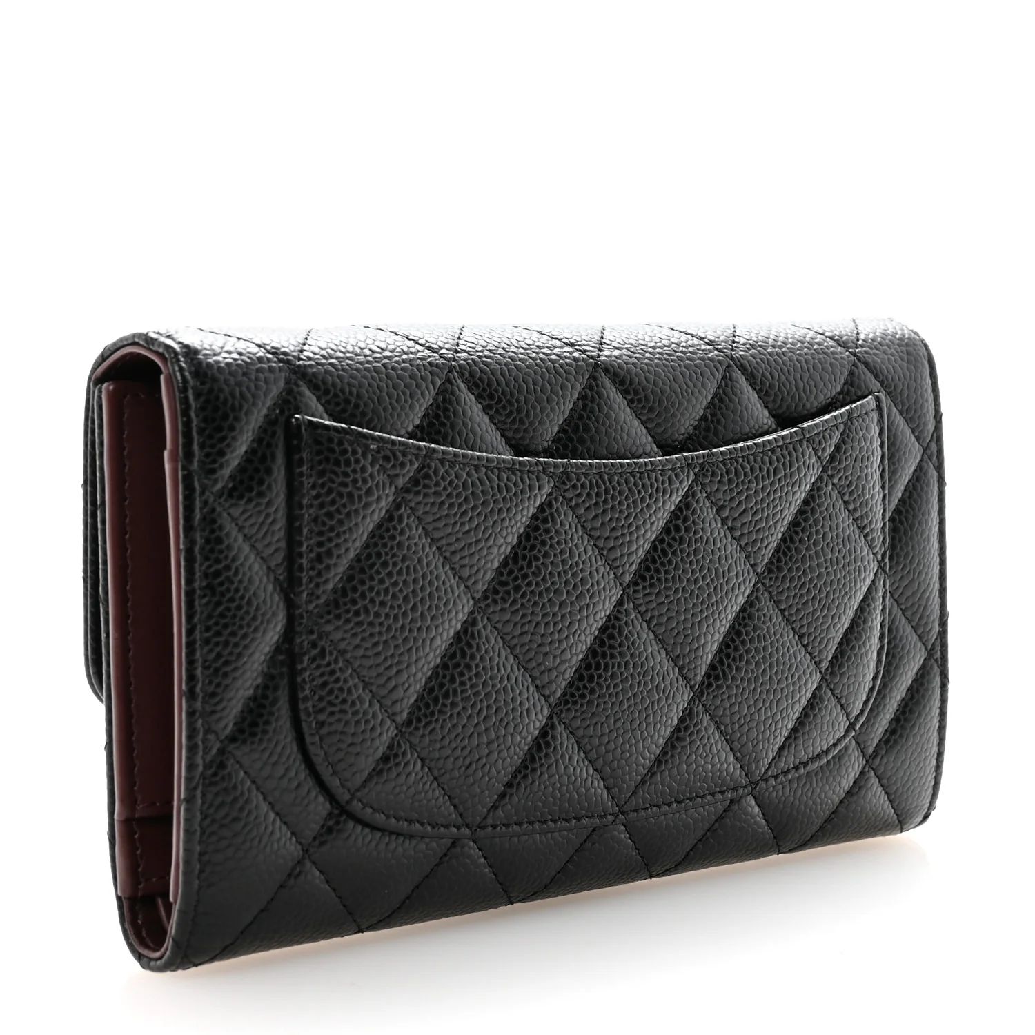 Caviar Quilted Medium Flap Wallet Black - Image 3