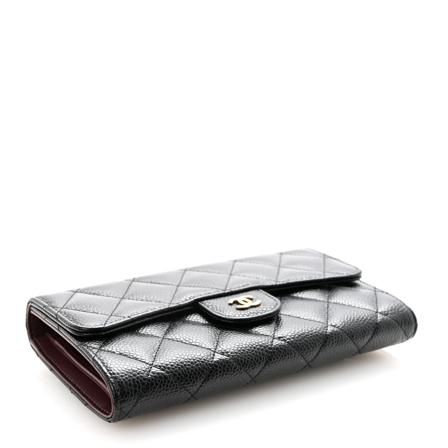 Caviar Quilted Medium Flap Wallet Black - Image 4