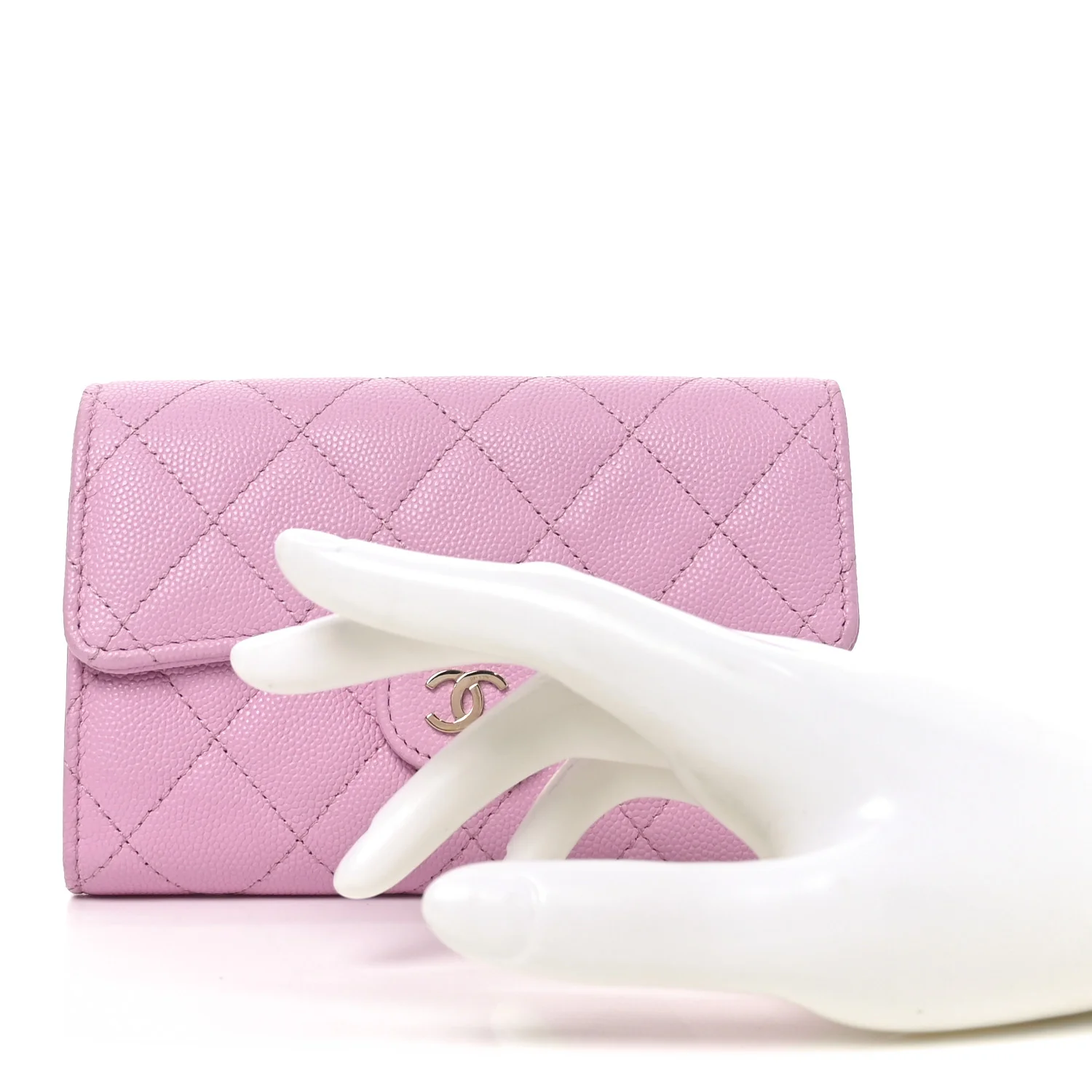 Caviar Quilted Medium Flap Wallet  Lilac - Image 2