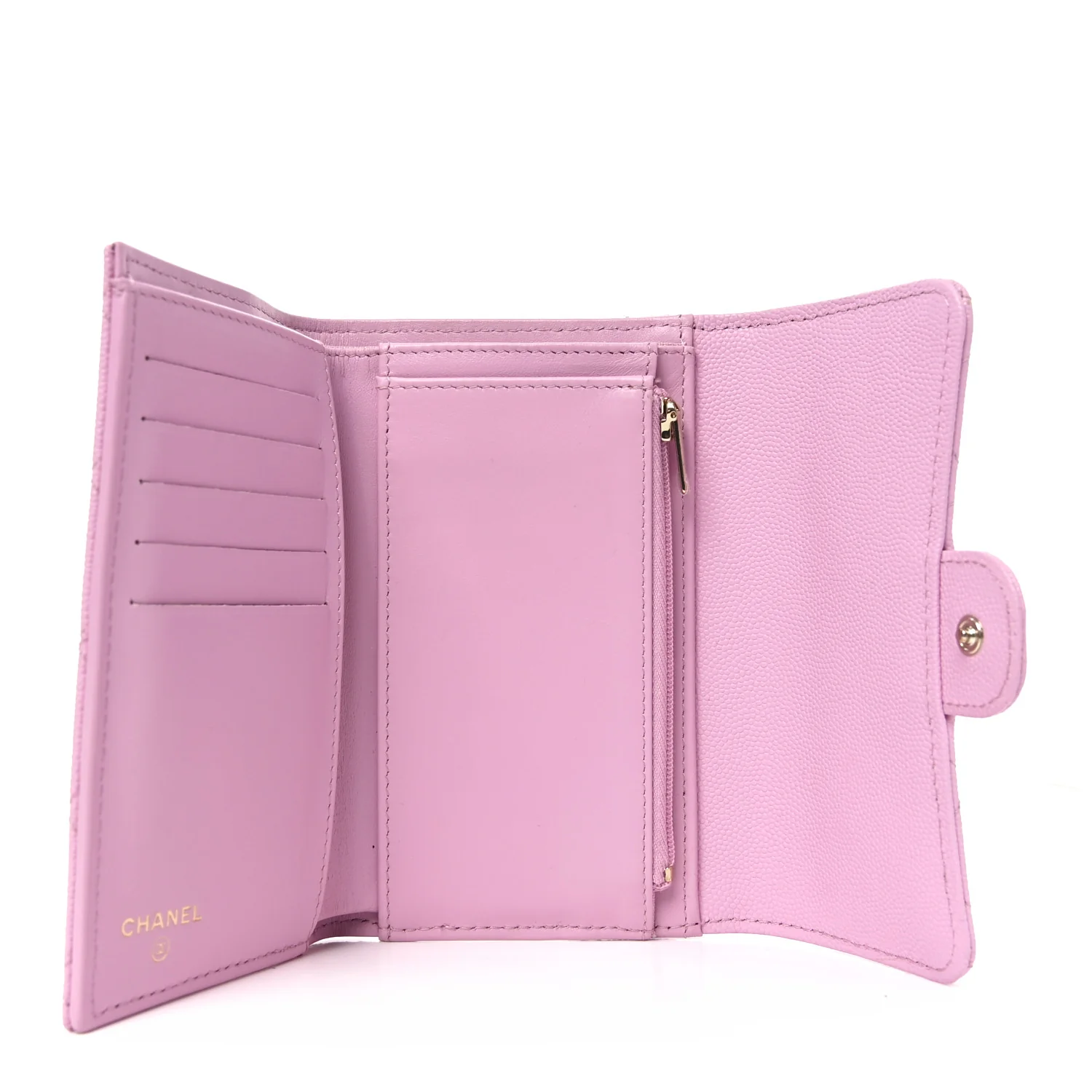 Caviar Quilted Medium Flap Wallet  Lilac - Image 5