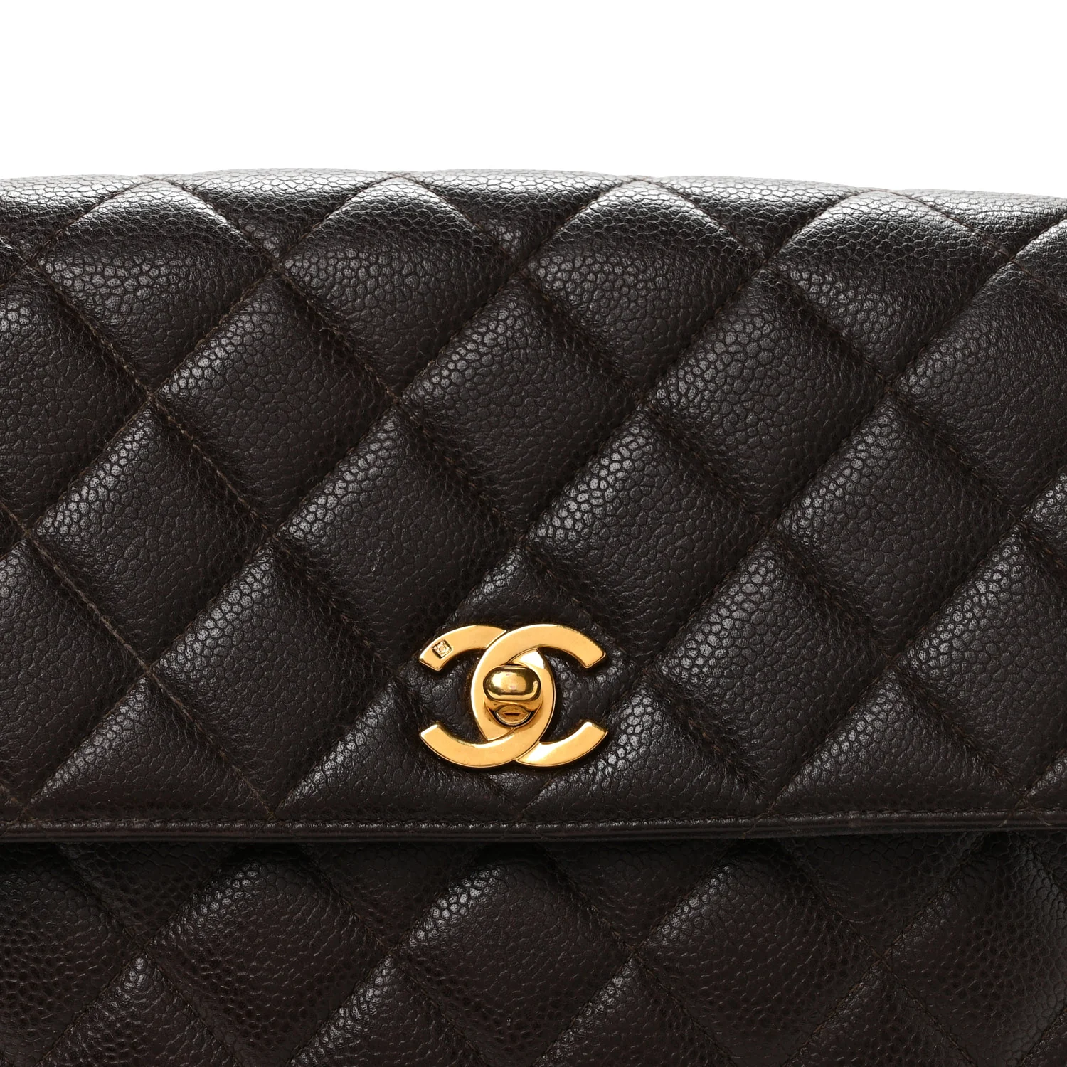 Caviar Quilted Medium Kelly Flap Brown - Image 9