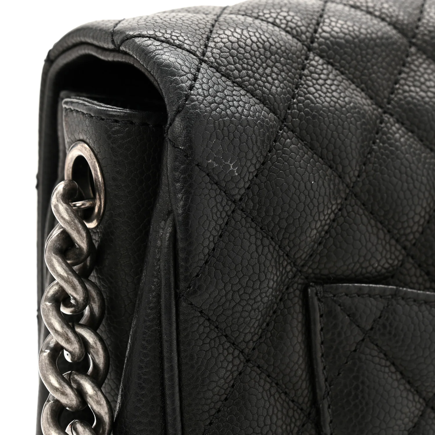 Caviar Quilted Medium Rock In Rome Single Flap Black - Image 11