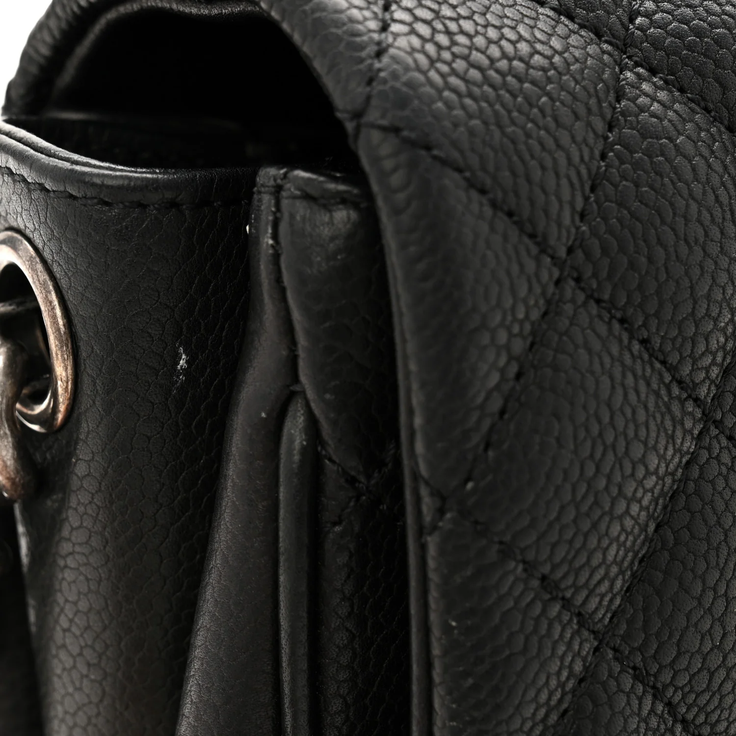 Caviar Quilted Medium Rock In Rome Single Flap Black - Image 12