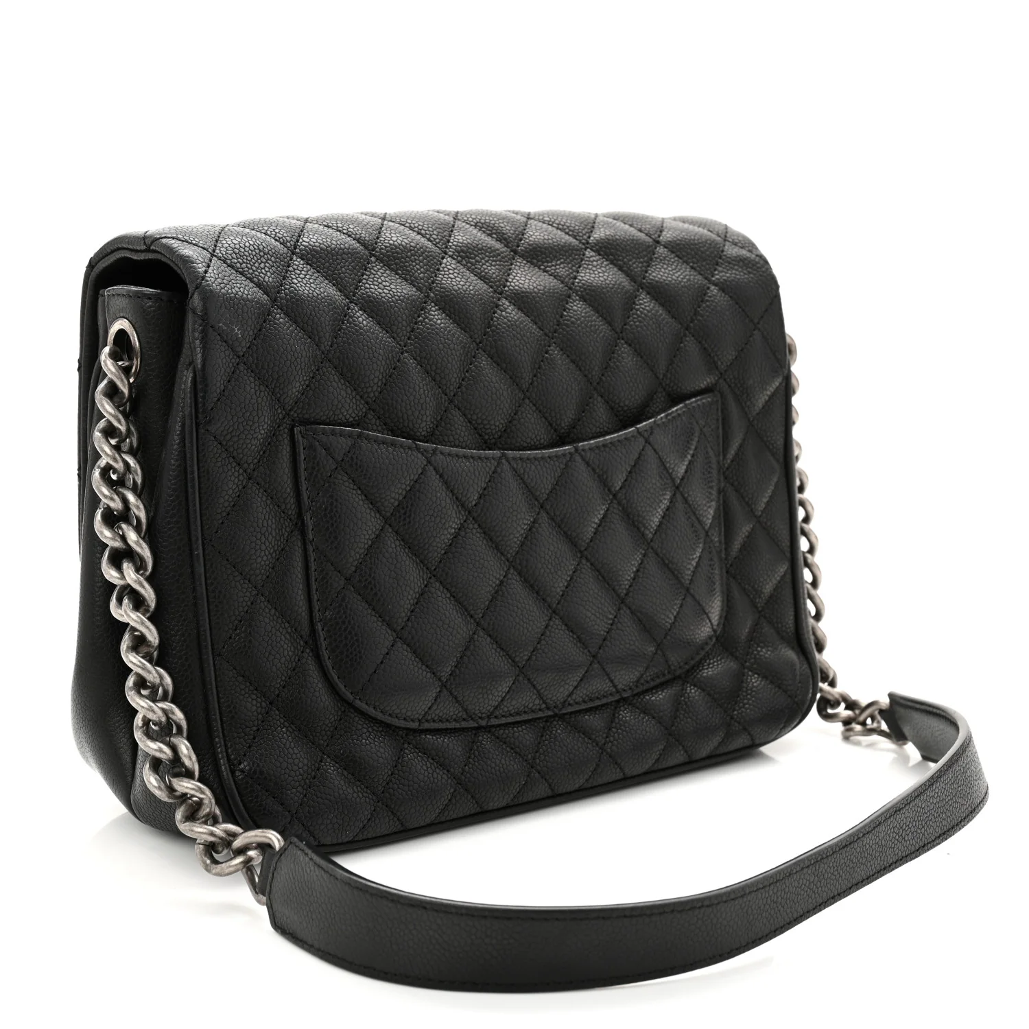 Caviar Quilted Medium Rock In Rome Single Flap Black - Image 3