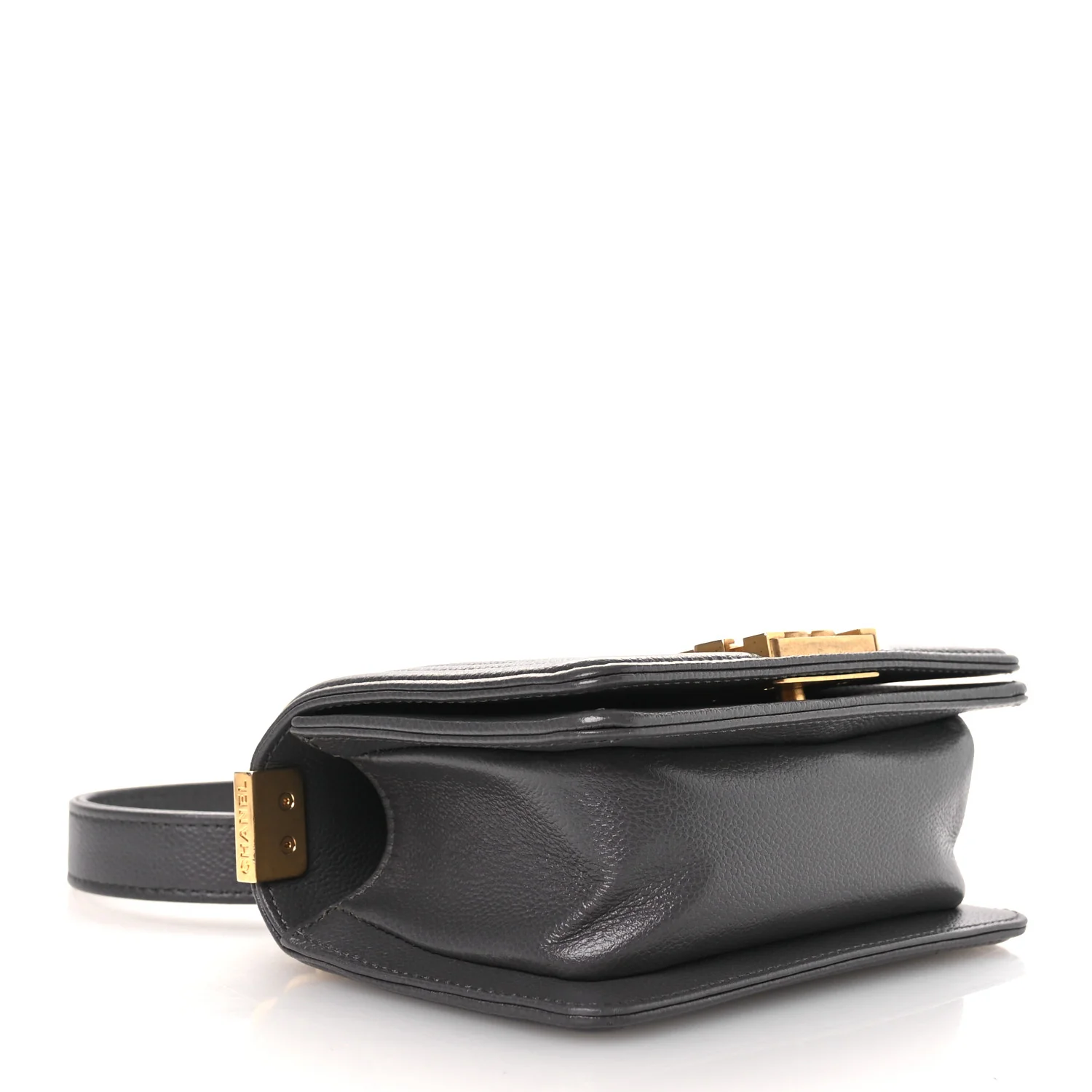 Caviar Quilted Mini Boy Flap Dark Grey - Image 4