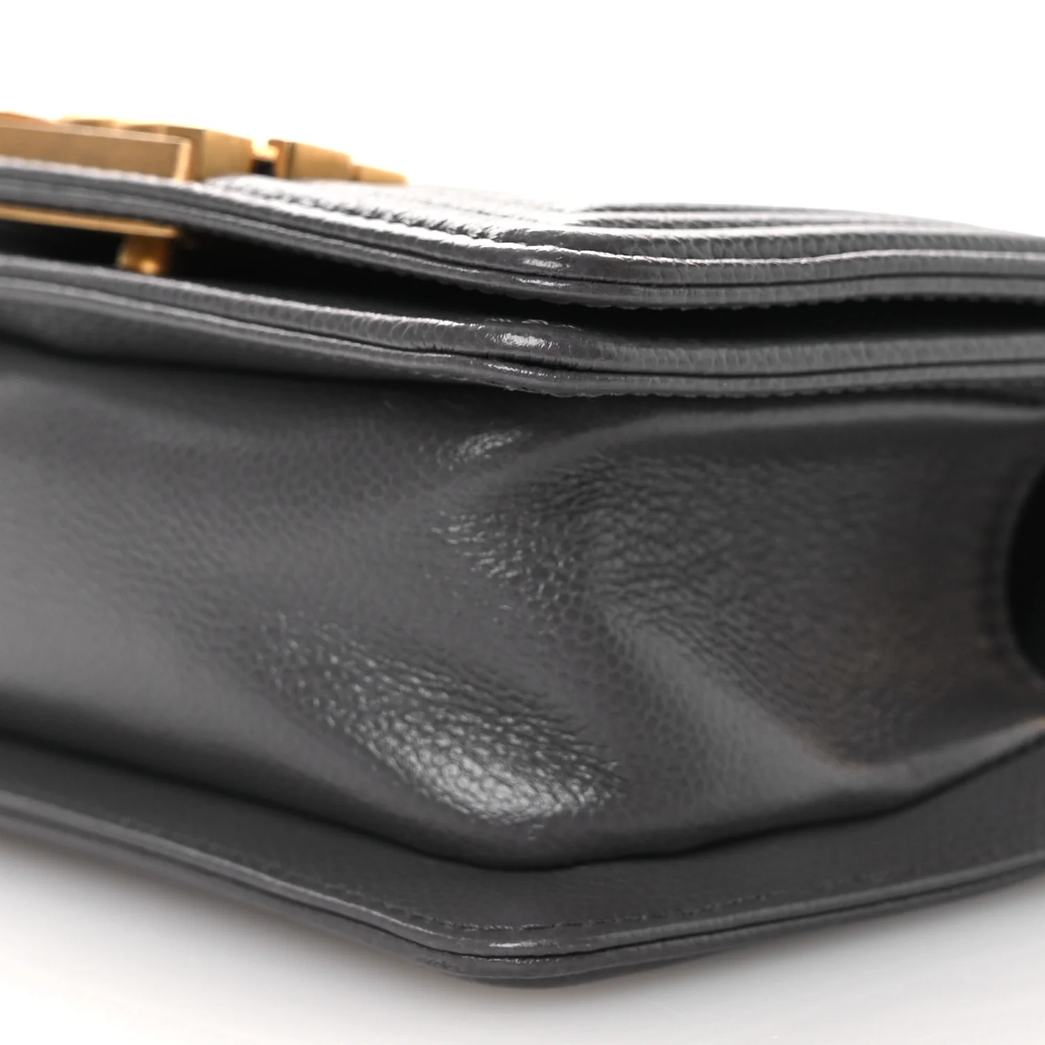 Caviar Quilted Mini Boy Flap Dark Grey - Image 9