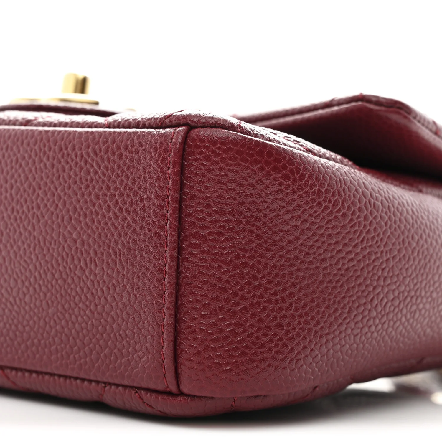 Caviar Quilted Mini Chain Soul Flap Burgundy - Image 10