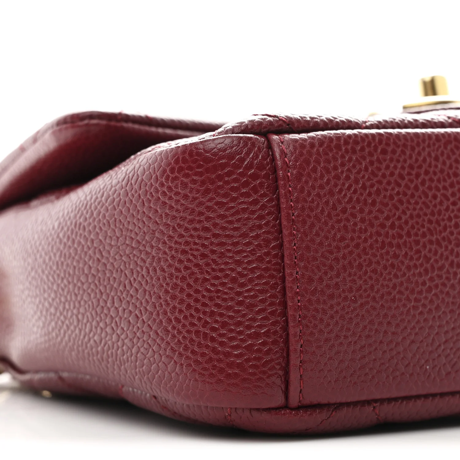 Caviar Quilted Mini Chain Soul Flap Burgundy - Image 9