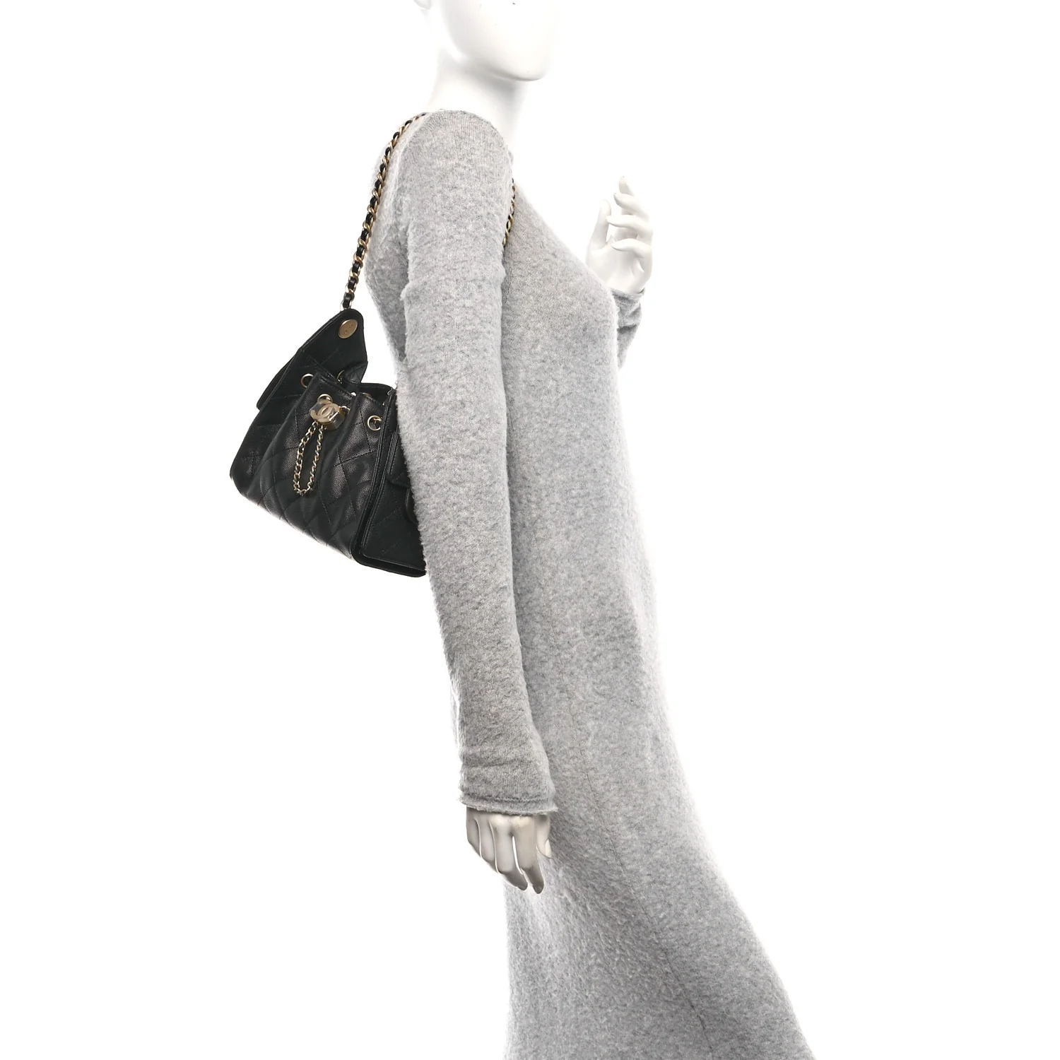 Caviar Quilted Mini Chanel 25 Handbag Black - Image 2