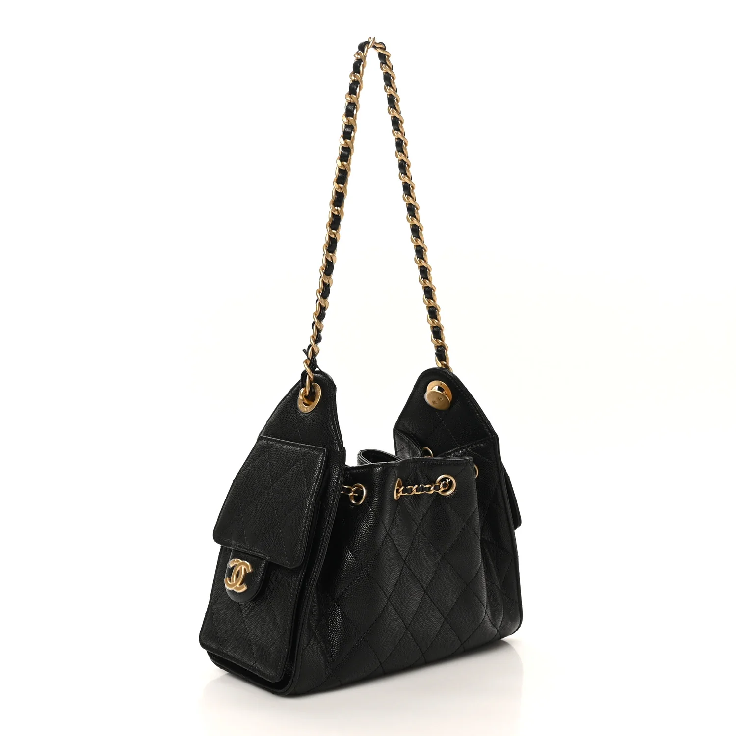 Caviar Quilted Mini Chanel 25 Handbag Black - Image 3