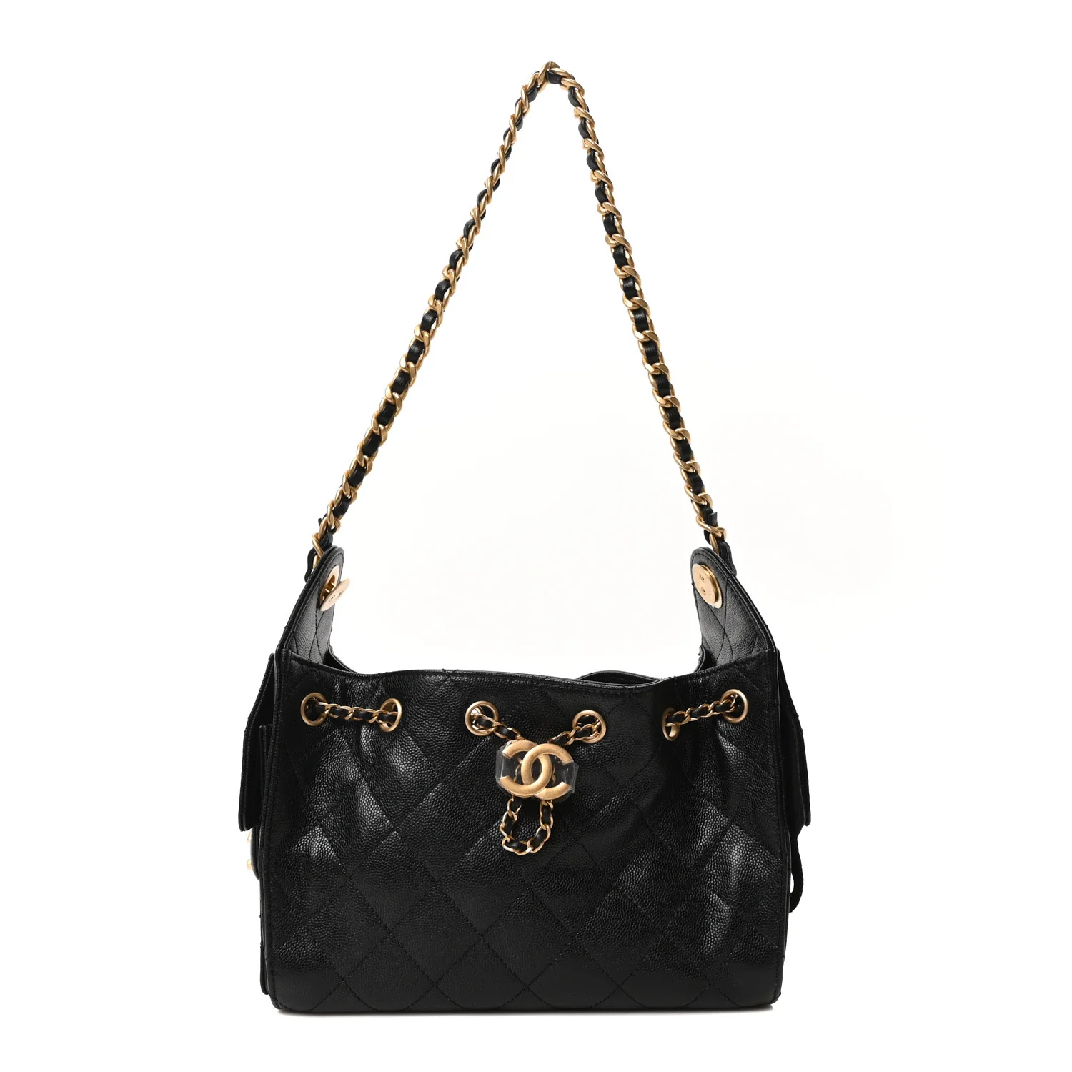 Caviar Quilted Mini Chanel 25 Handbag Black