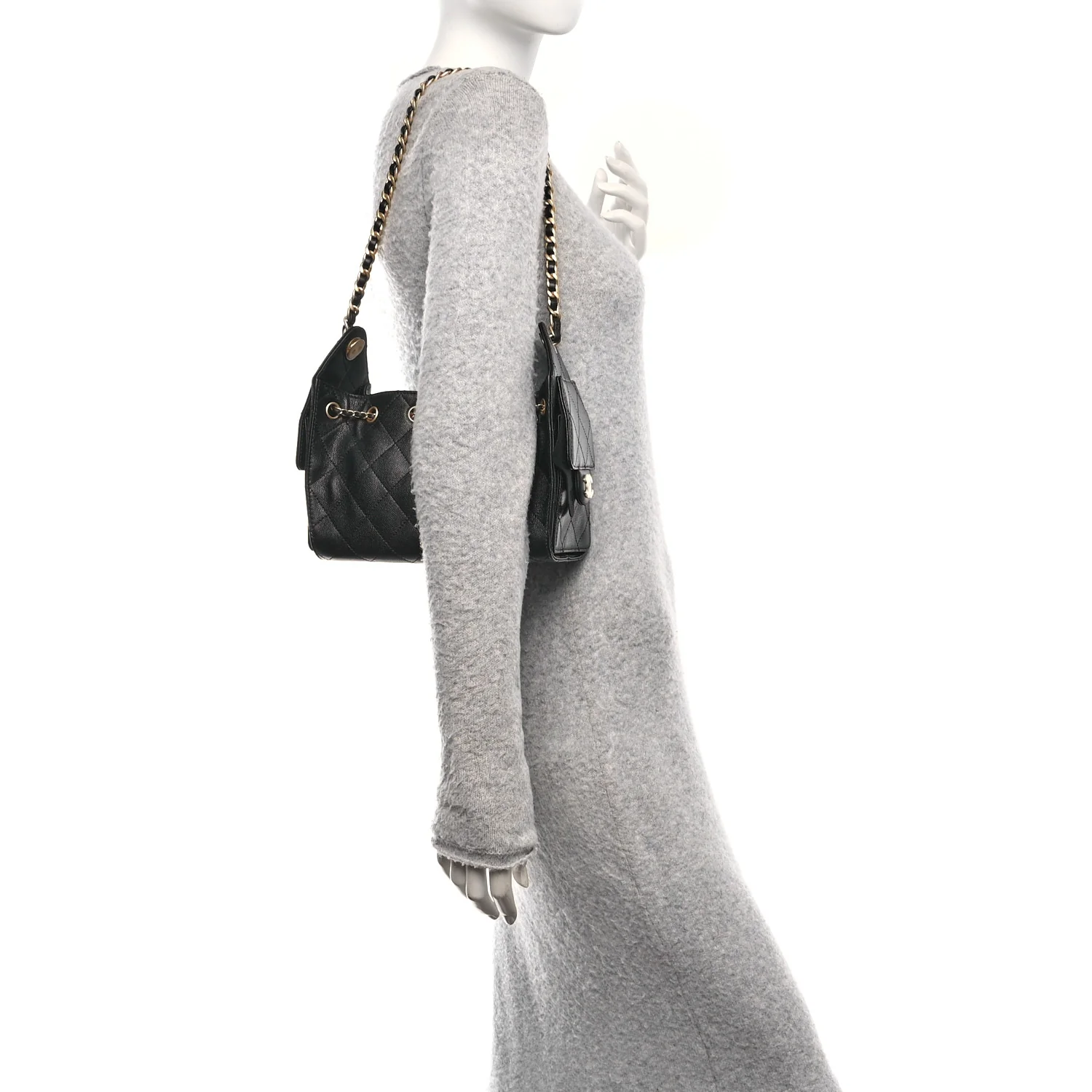 Caviar Quilted Mini Chanel 25 Handbag Black - Image 2