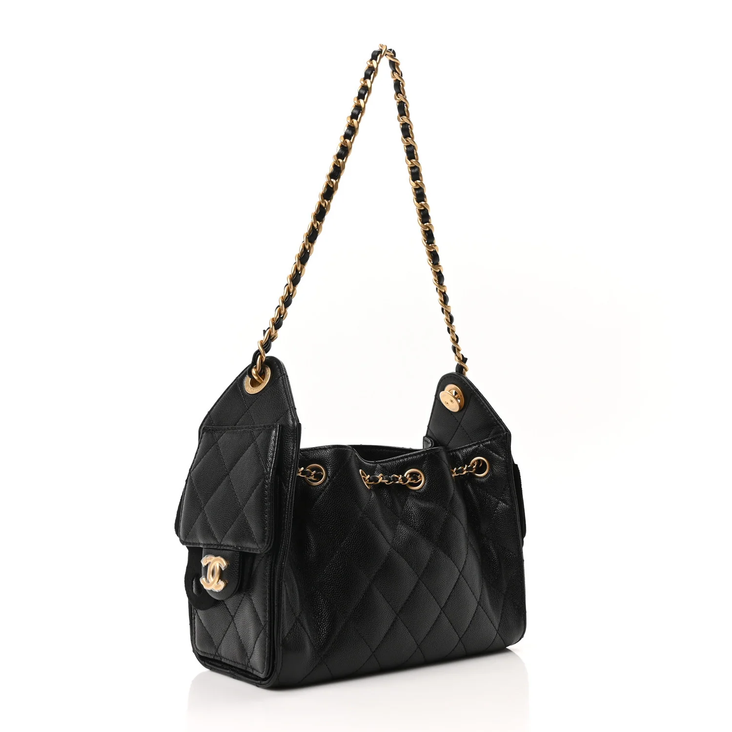 Caviar Quilted Mini Chanel 25 Handbag Black - Image 3