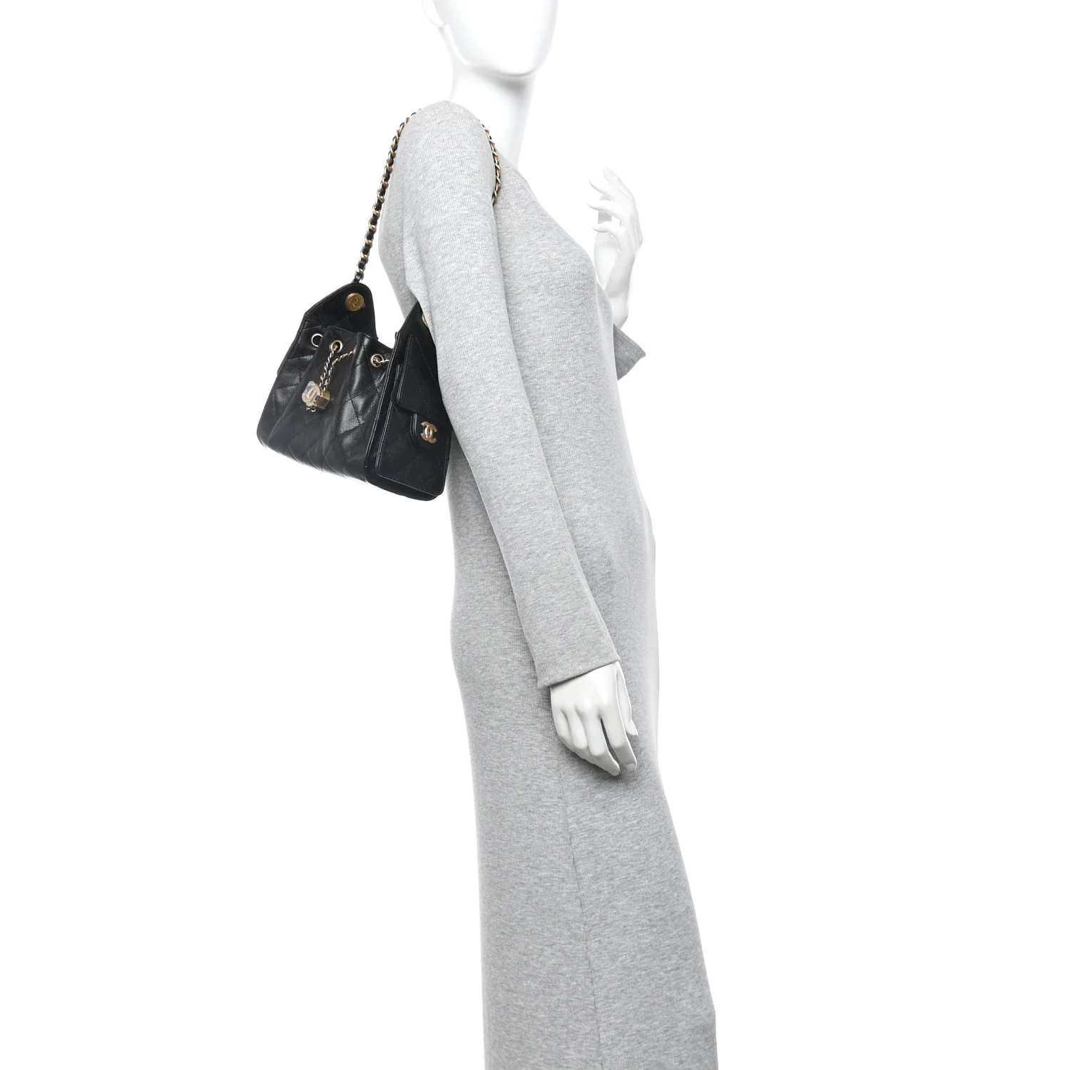 Caviar Quilted Mini Chanel 25 Handbag Black - Image 2