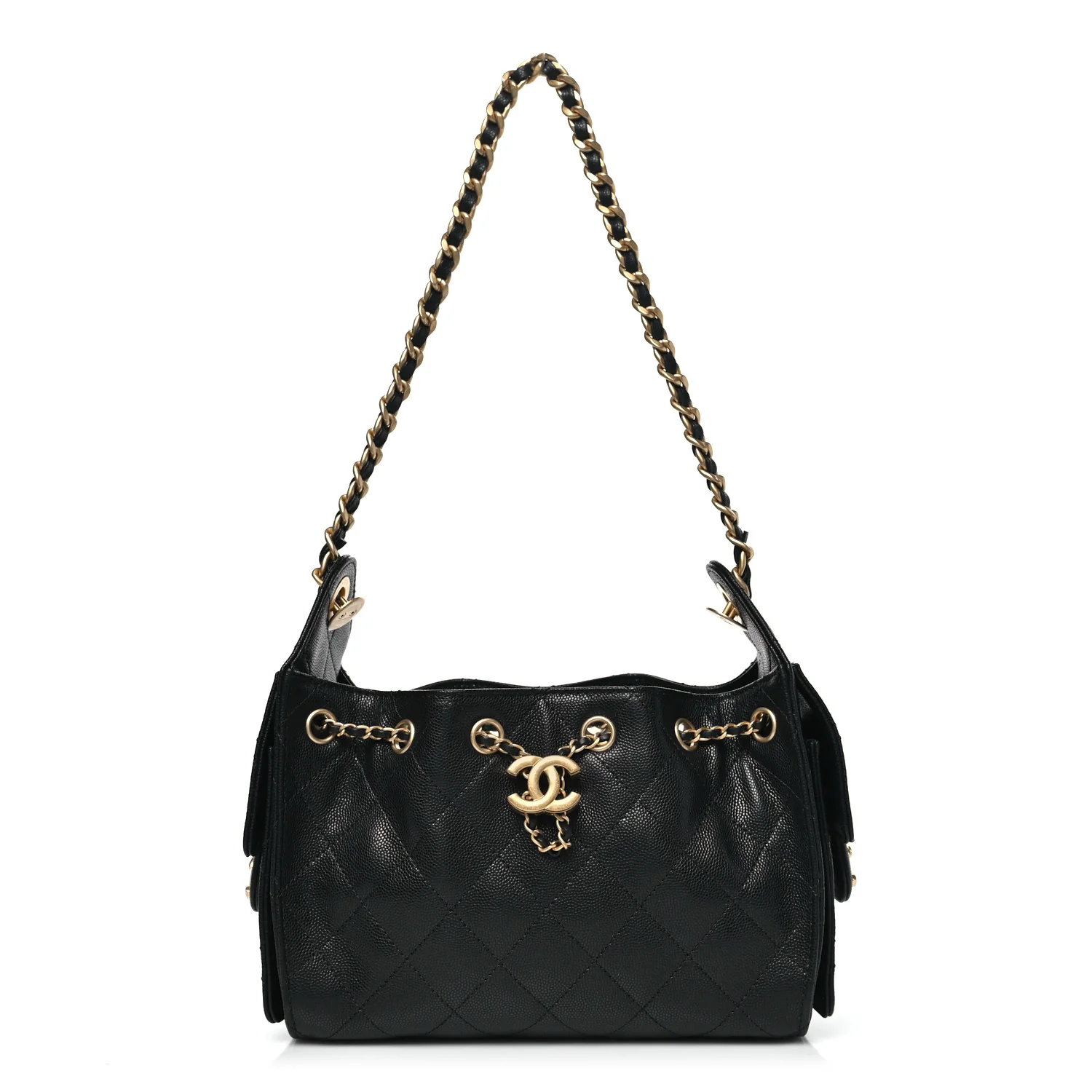 Caviar Quilted Mini Chanel 25 Handbag Black