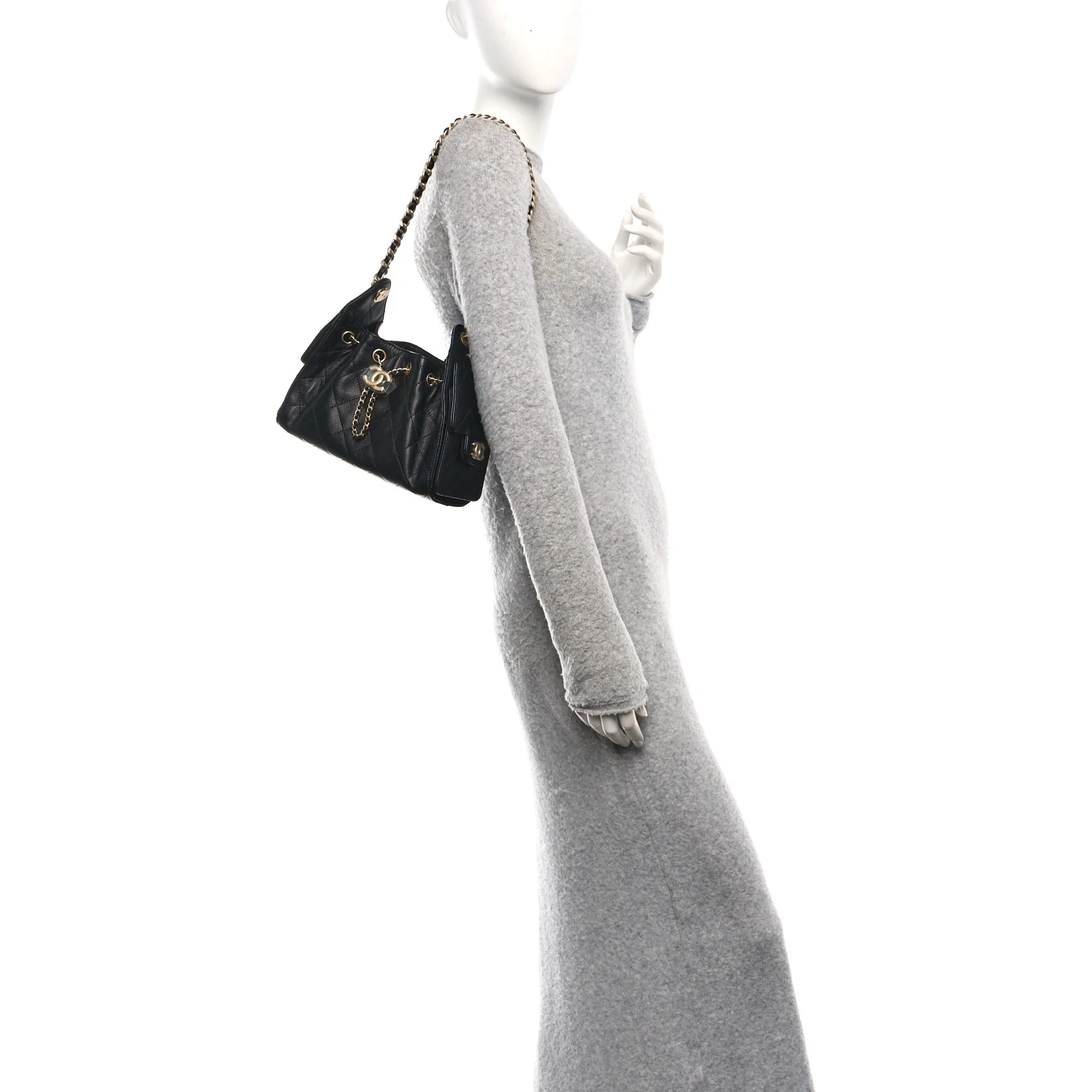 Caviar Quilted Mini Chanel 25 Handbag Black - Image 3