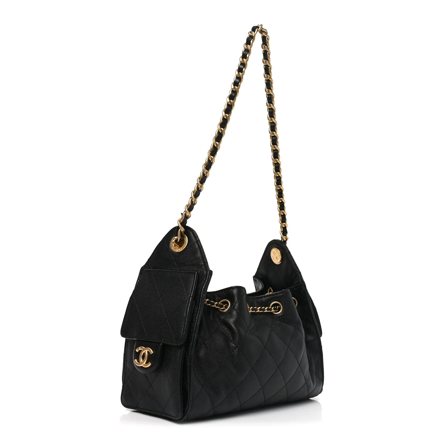 Caviar Quilted Mini Chanel 25 Handbag Black - Image 3