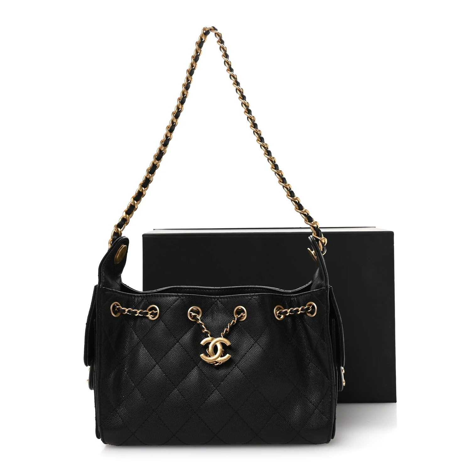 Caviar Quilted Mini Chanel 25 Handbag Black - Image 11