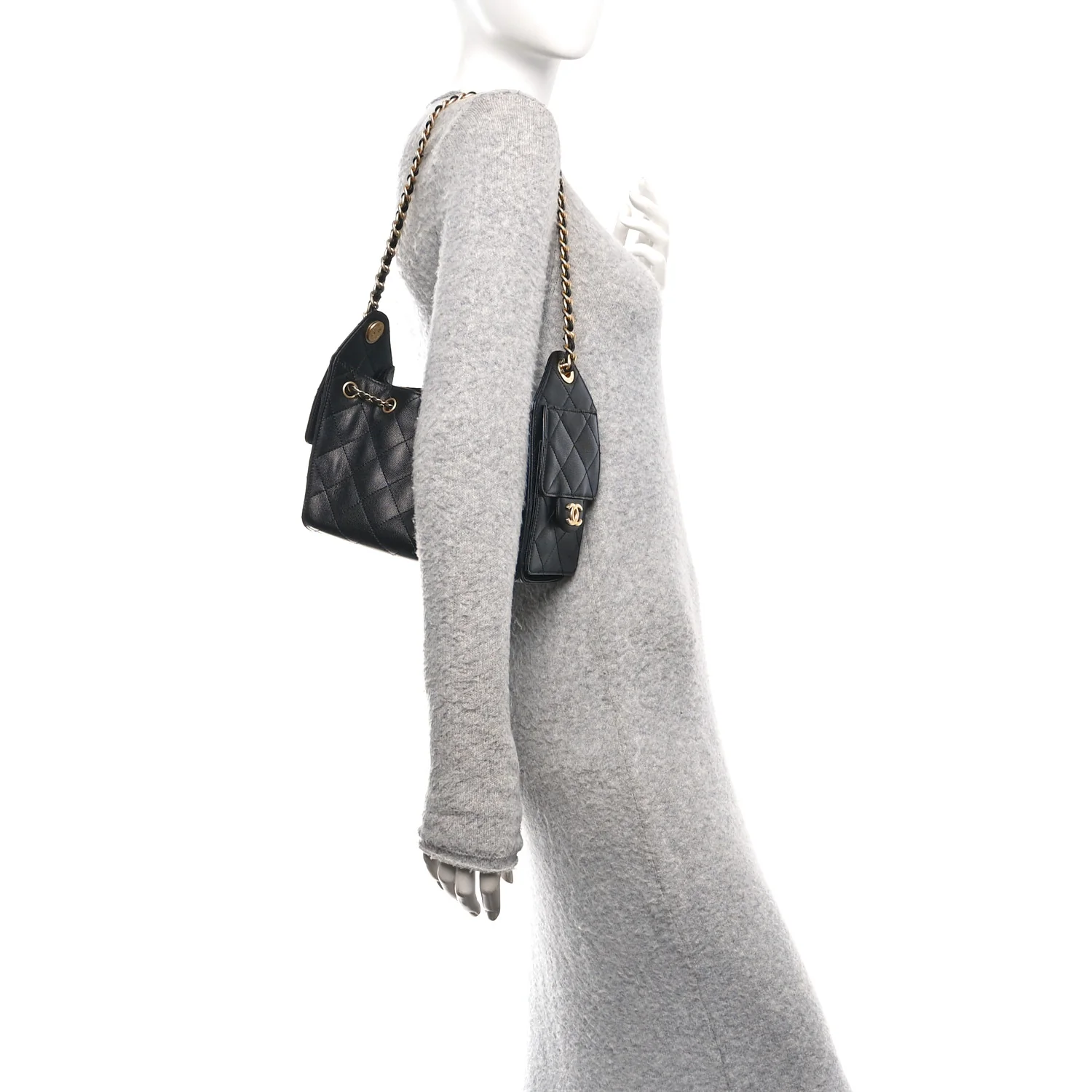 Caviar Quilted Mini Chanel 25 Handbag Black - Image 2