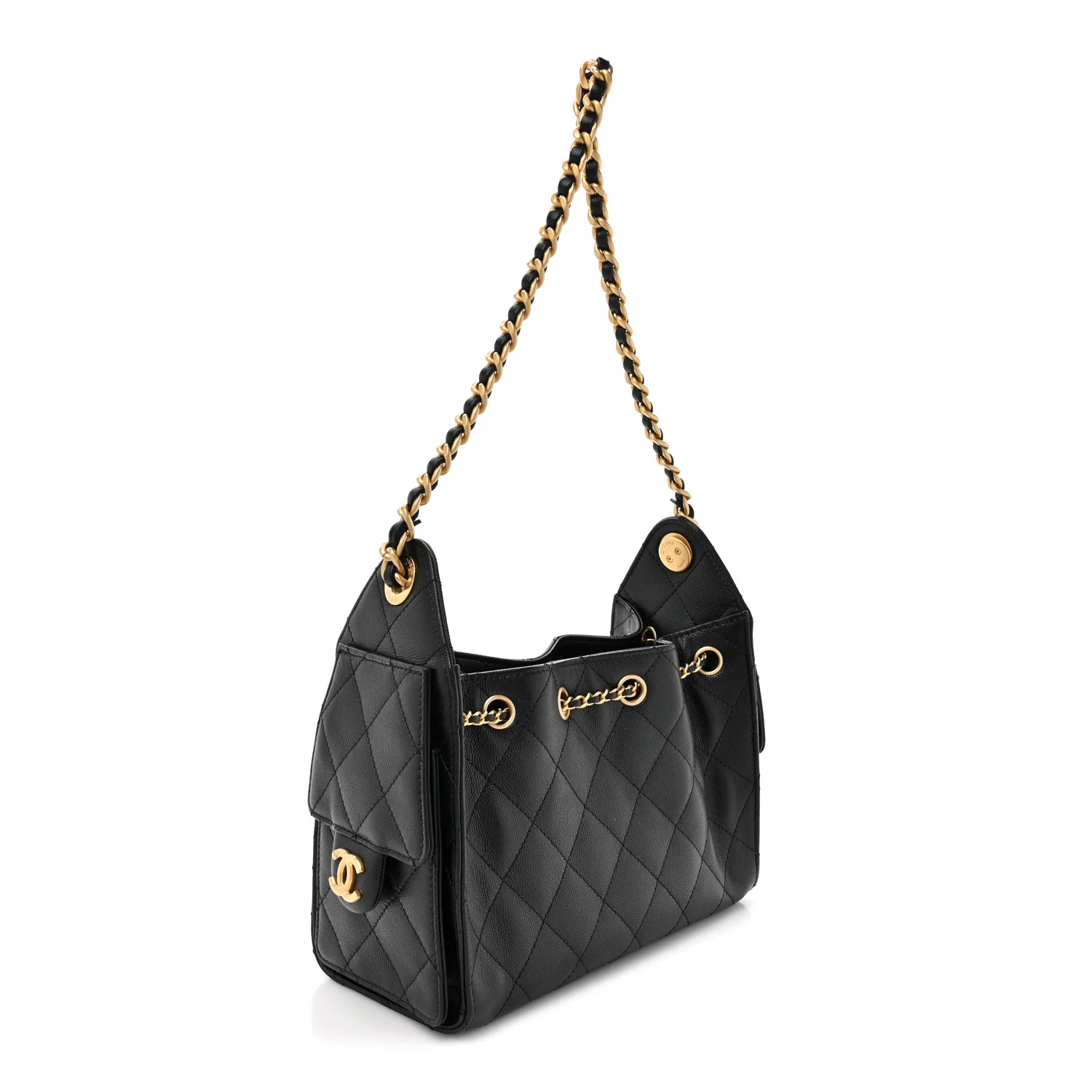 Caviar Quilted Mini Chanel 25 Handbag Black - Image 3