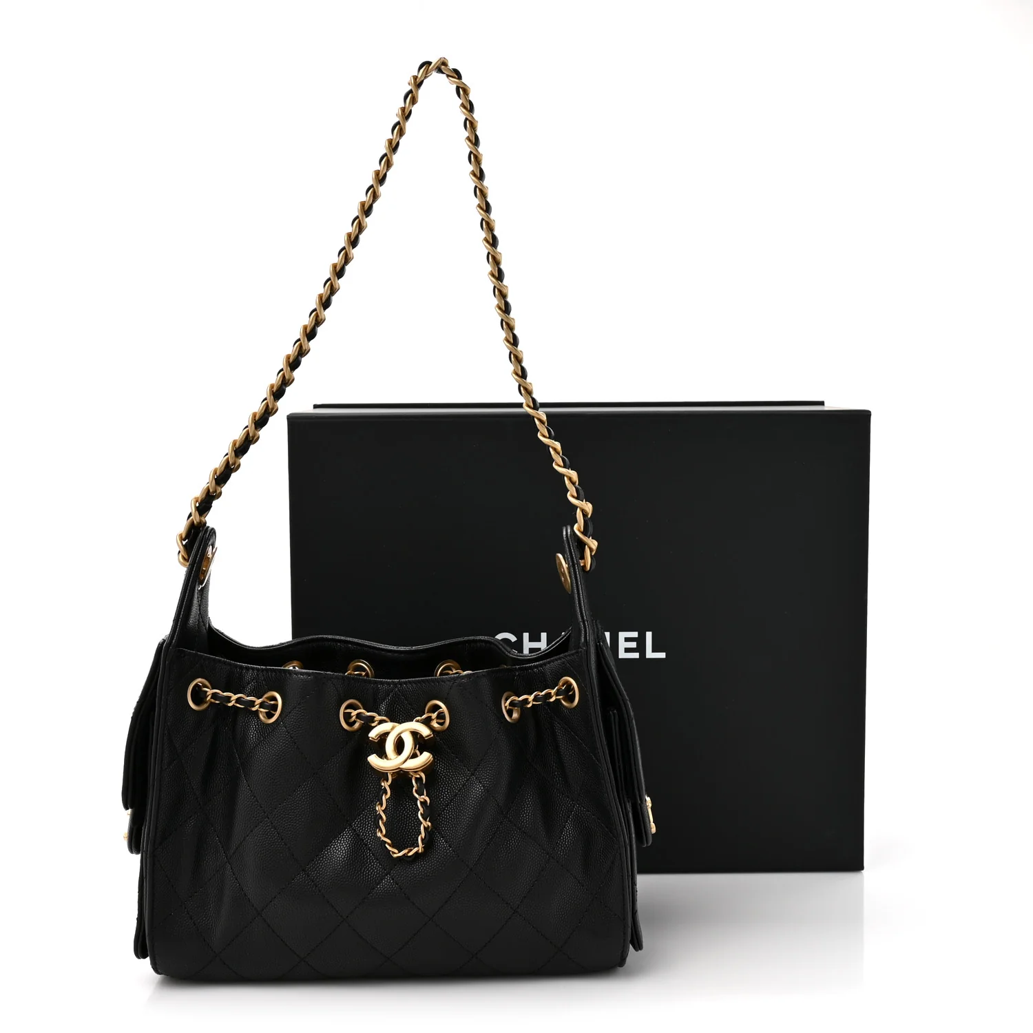 Caviar Quilted Mini Chanel 25 Handbag Black - Image 11