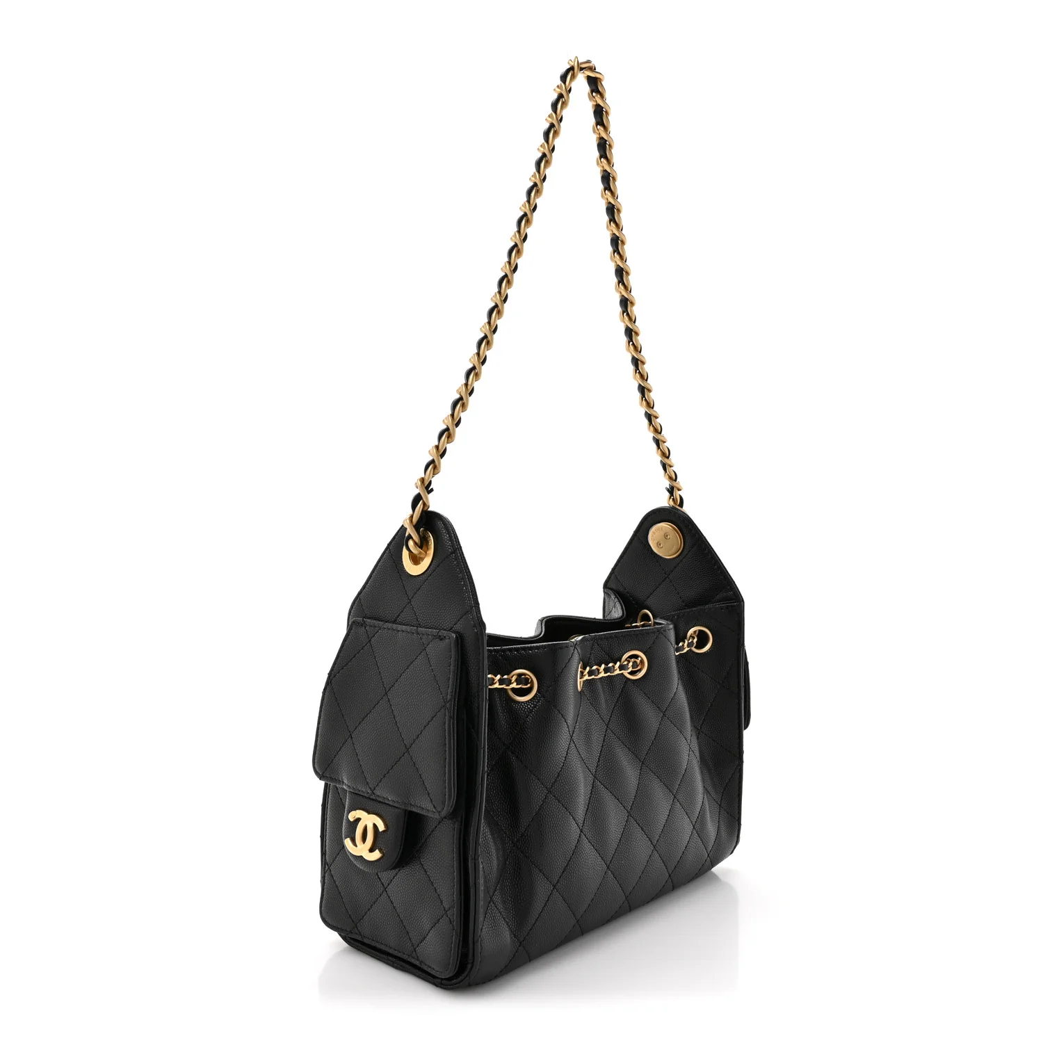 Caviar Quilted Mini Chanel 25 Handbag Black - Image 3