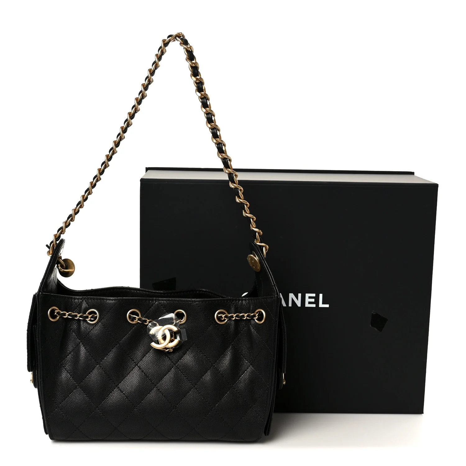 Caviar Quilted Mini Chanel 25 Handbag Black - Image 11