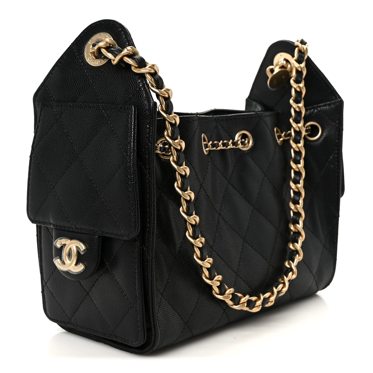 Caviar Quilted Mini Chanel 25 Handbag Black - Image 3