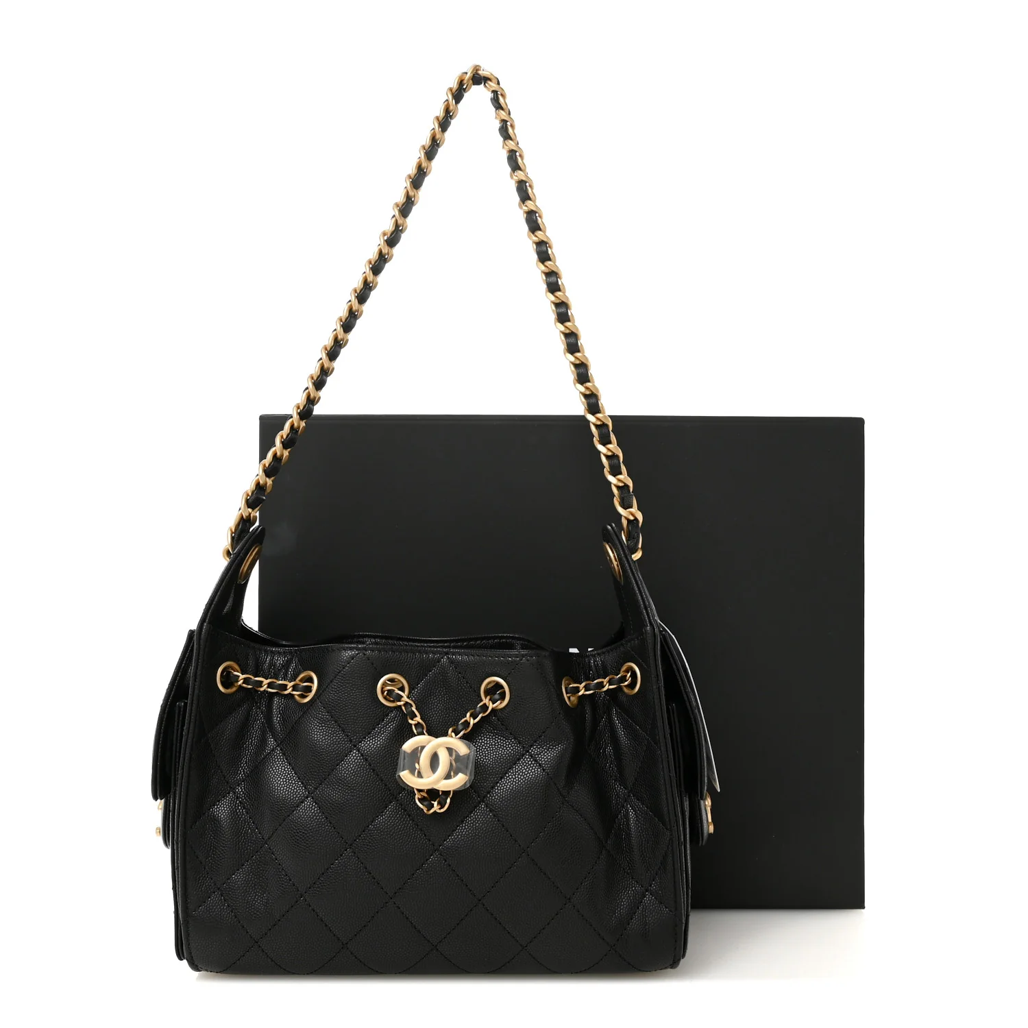 Caviar Quilted Mini Chanel 25 Handbag Black - Image 11