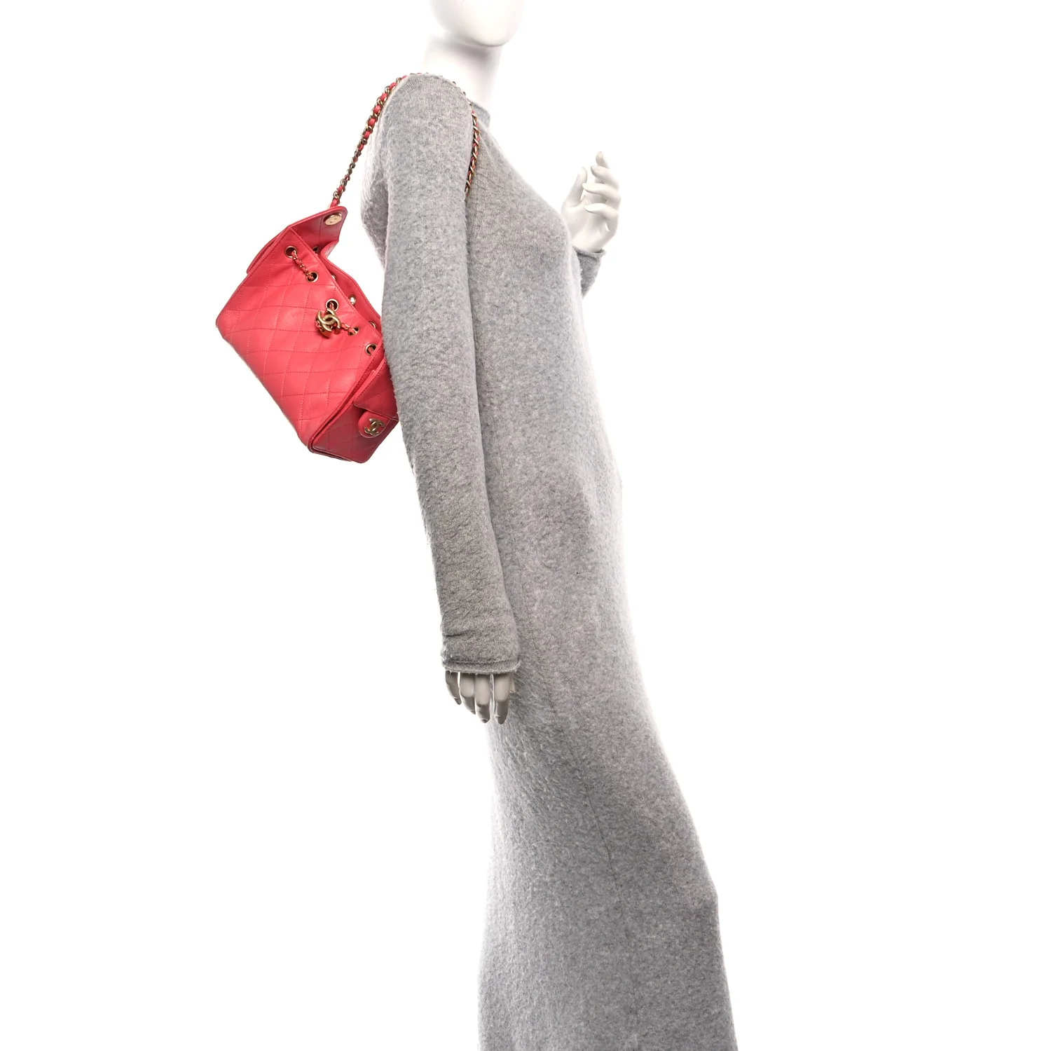 Caviar Quilted Mini Chanel 25 Handbag Coral - Image 2