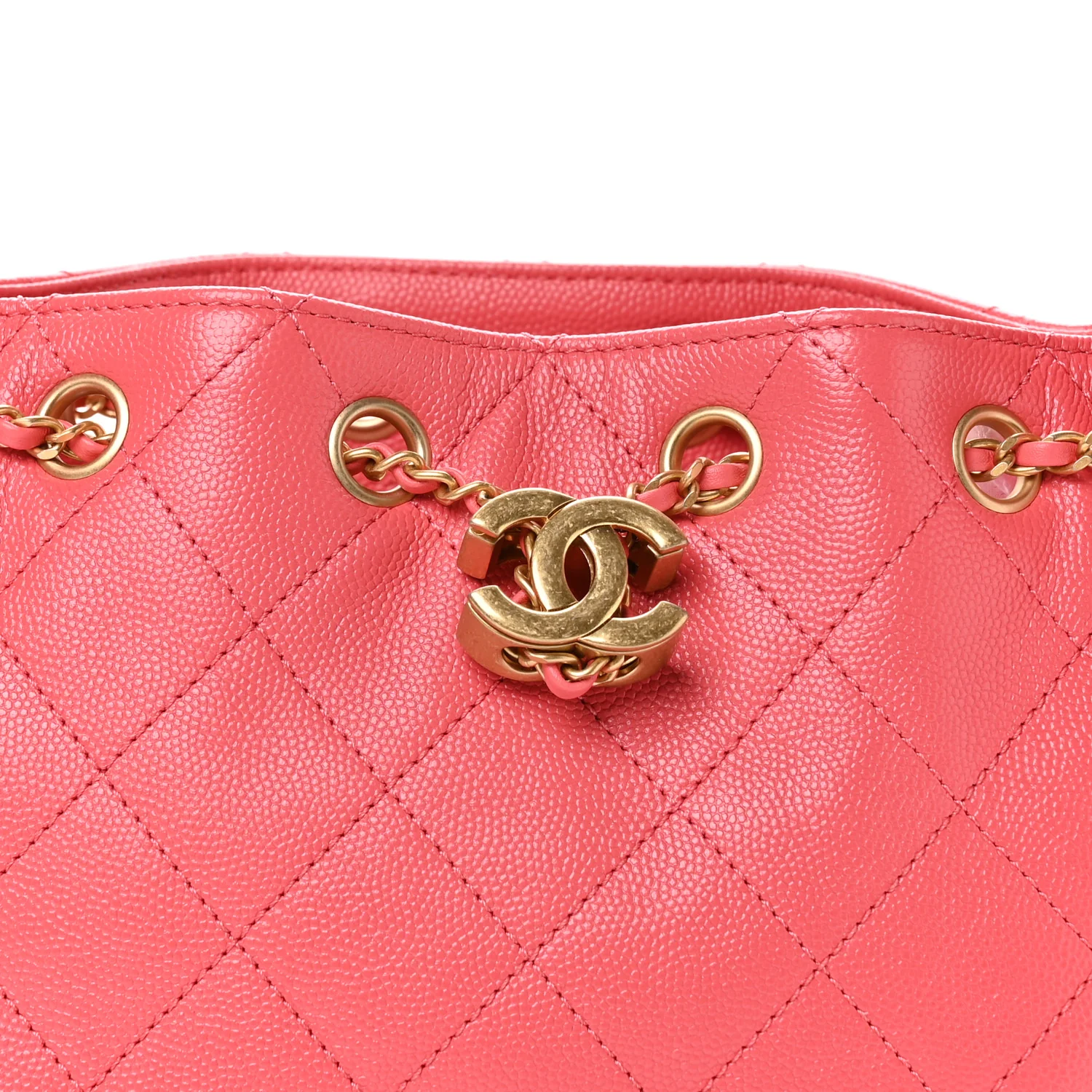 Caviar Quilted Mini Chanel 25 Handbag Coral - Image 8