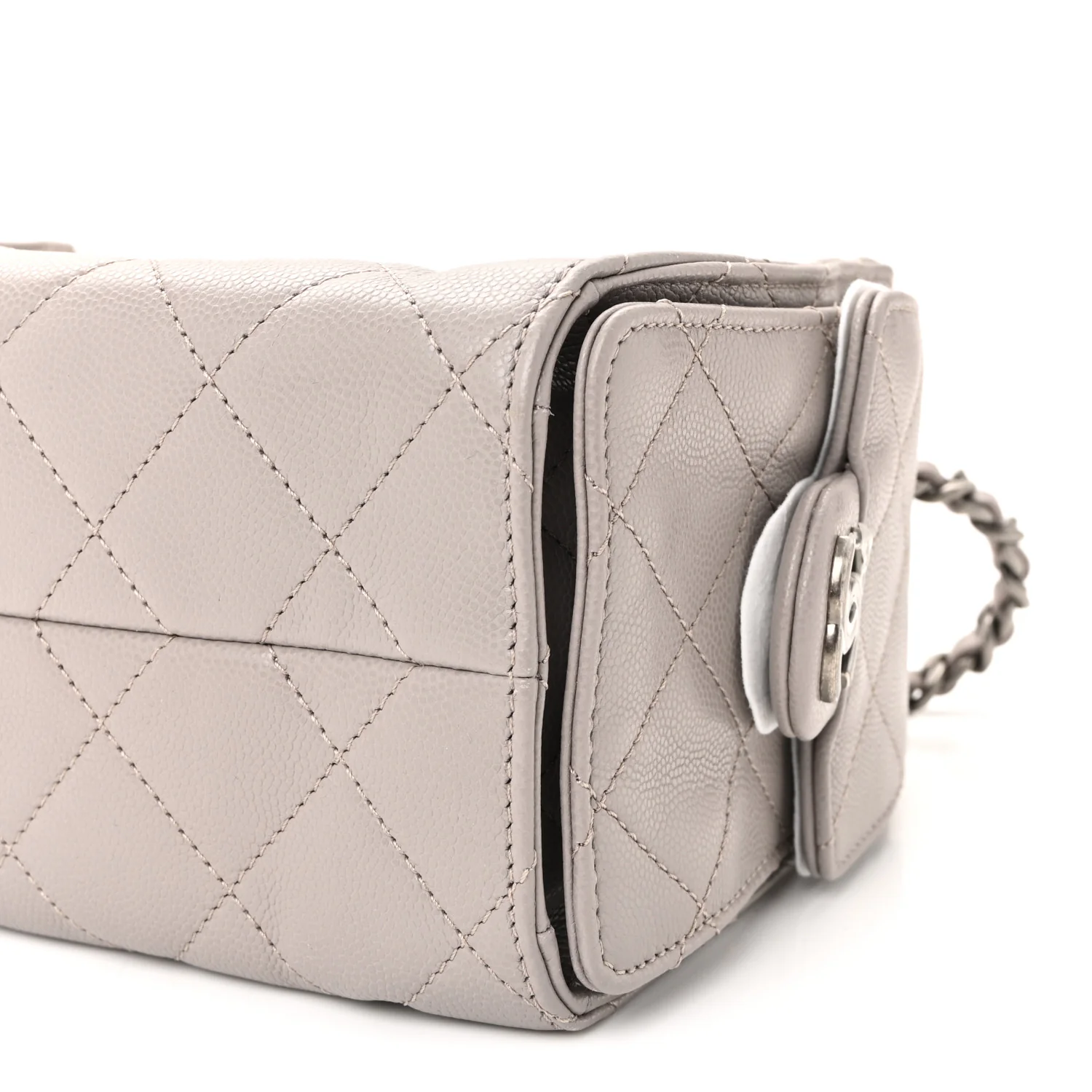 Caviar Quilted Mini Chanel 25 Handbag Dark Grey - Image 10