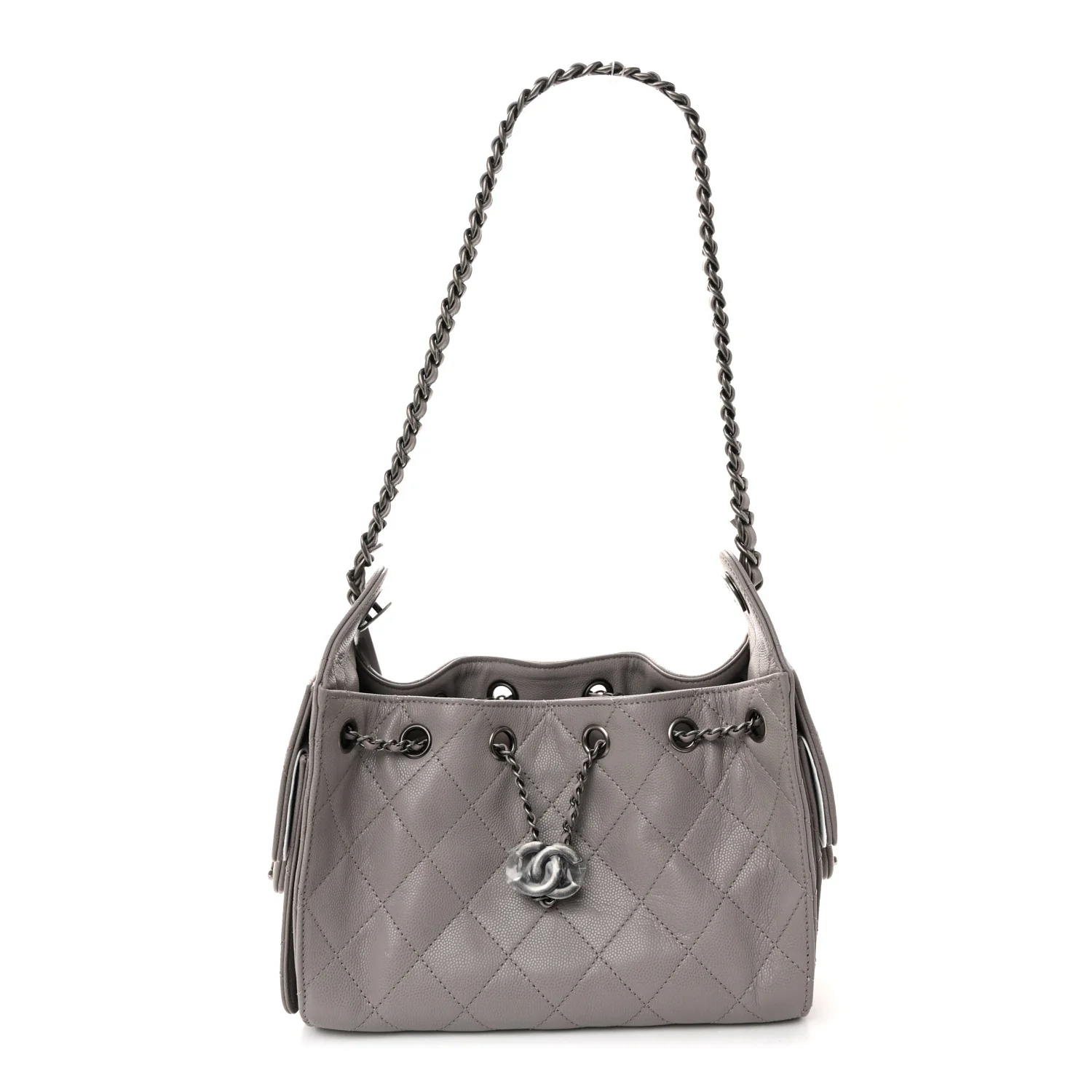 Caviar Quilted Mini Chanel 25 Handbag Dark Grey