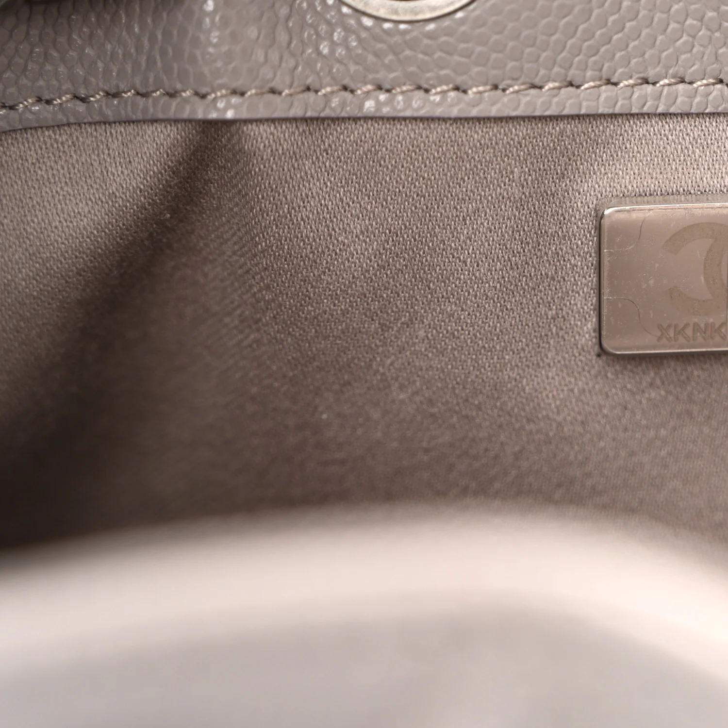 Caviar Quilted Mini Chanel 25 Handbag Dark Grey - Image 7