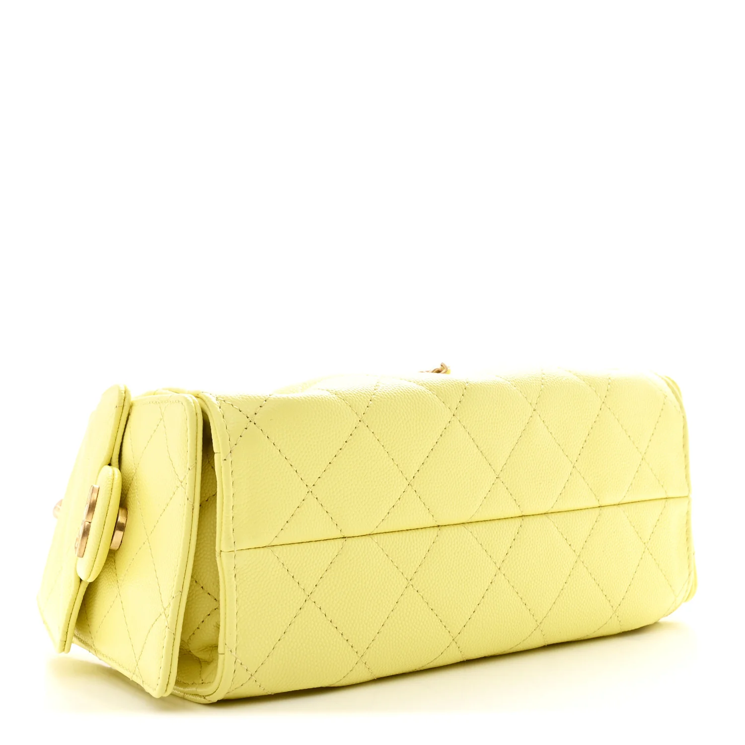 Caviar Quilted Mini Chanel 25 Handbag Light Yellow - Image 4