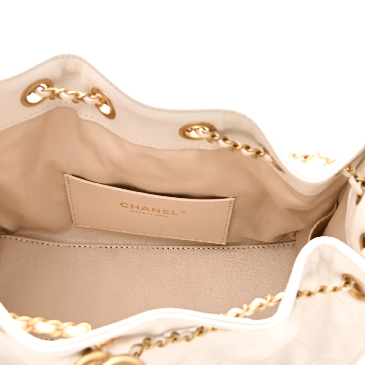 Caviar Quilted Mini Chanel 25 Handbag White - Image 5