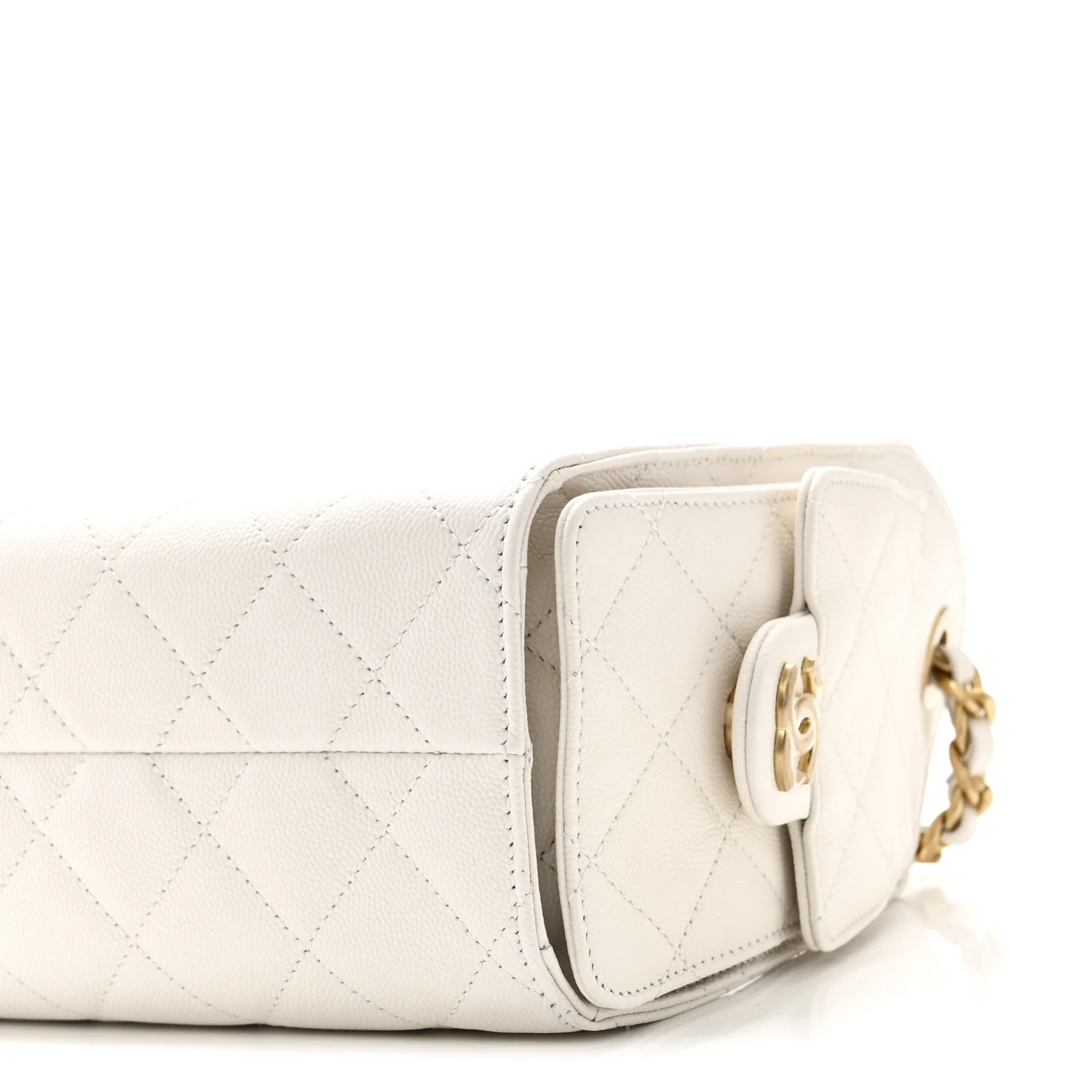 Caviar Quilted Mini Chanel 25 Handbag White - Image 10