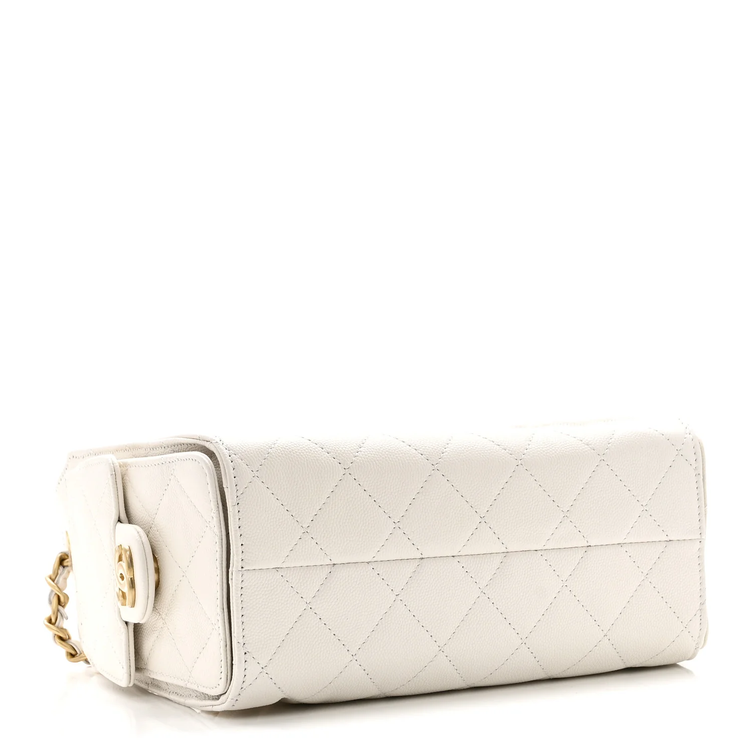 Caviar Quilted Mini Chanel 25 Handbag White - Image 4