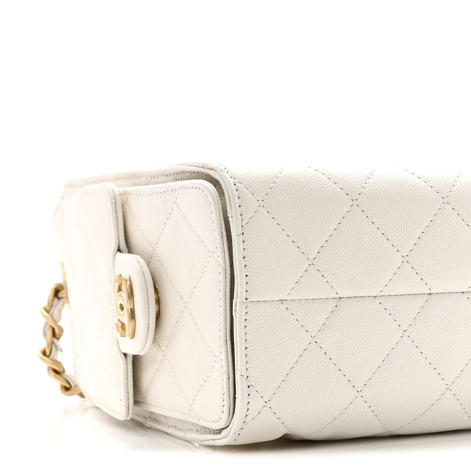 Caviar Quilted Mini Chanel 25 Handbag White - Image 9