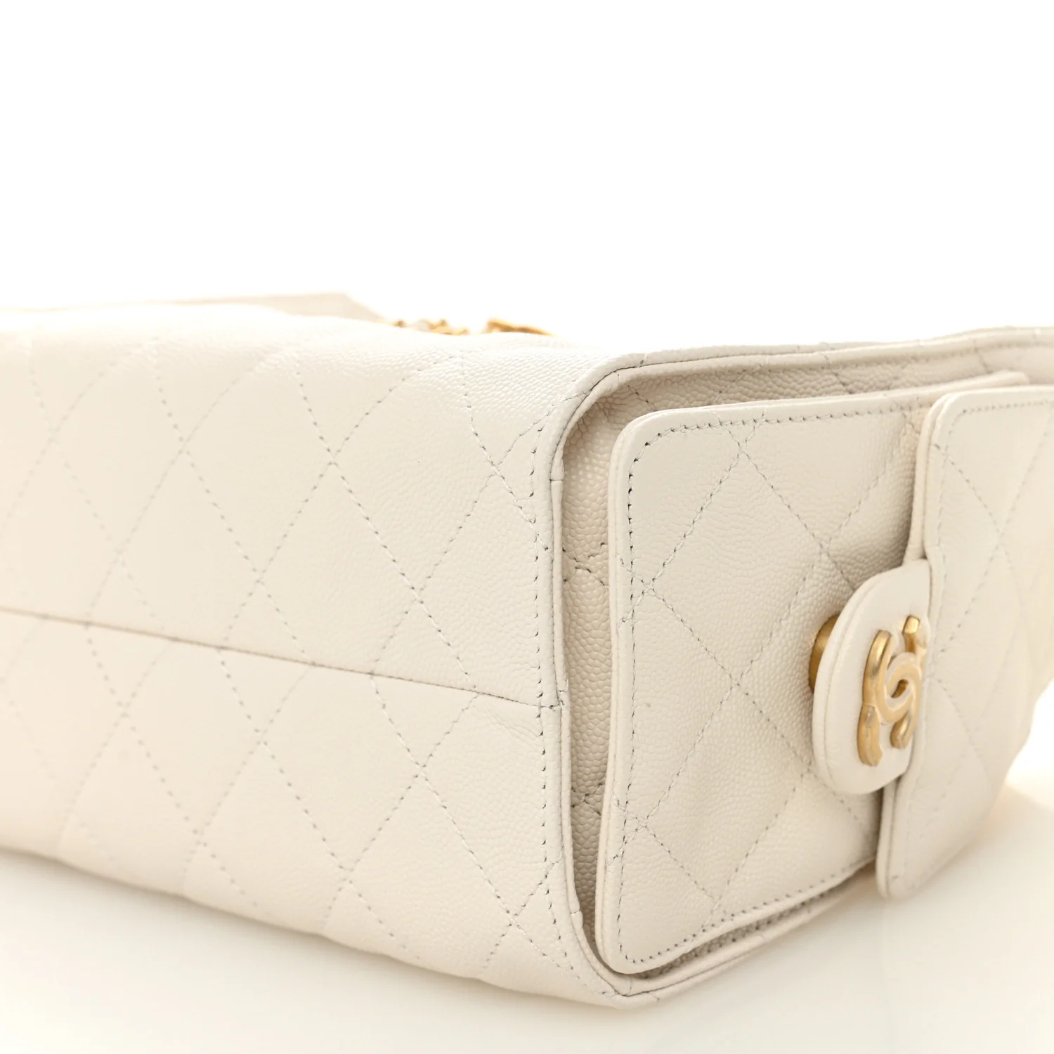 Caviar Quilted Mini Chanel 25 Handbag White - Image 10