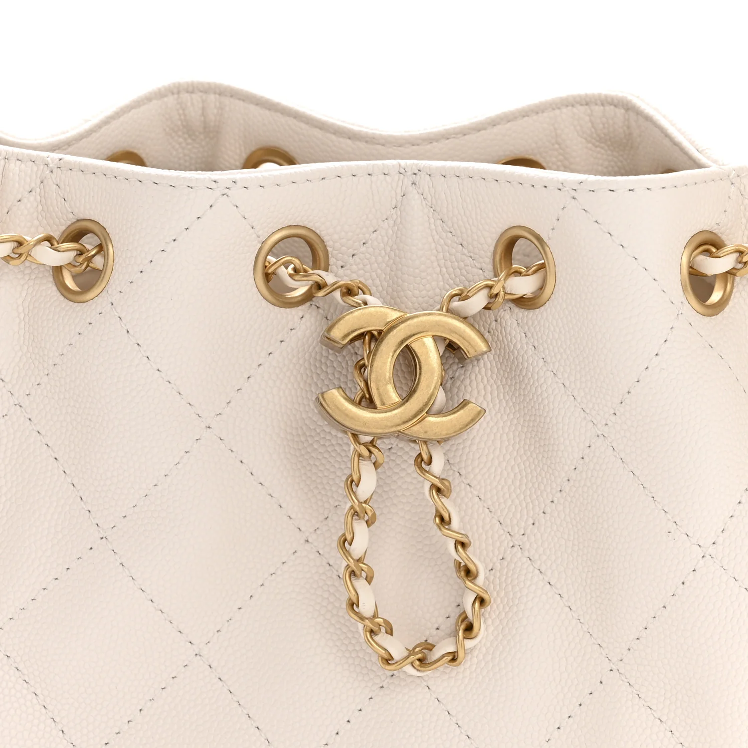 Caviar Quilted Mini Chanel 25 Handbag White - Image 8