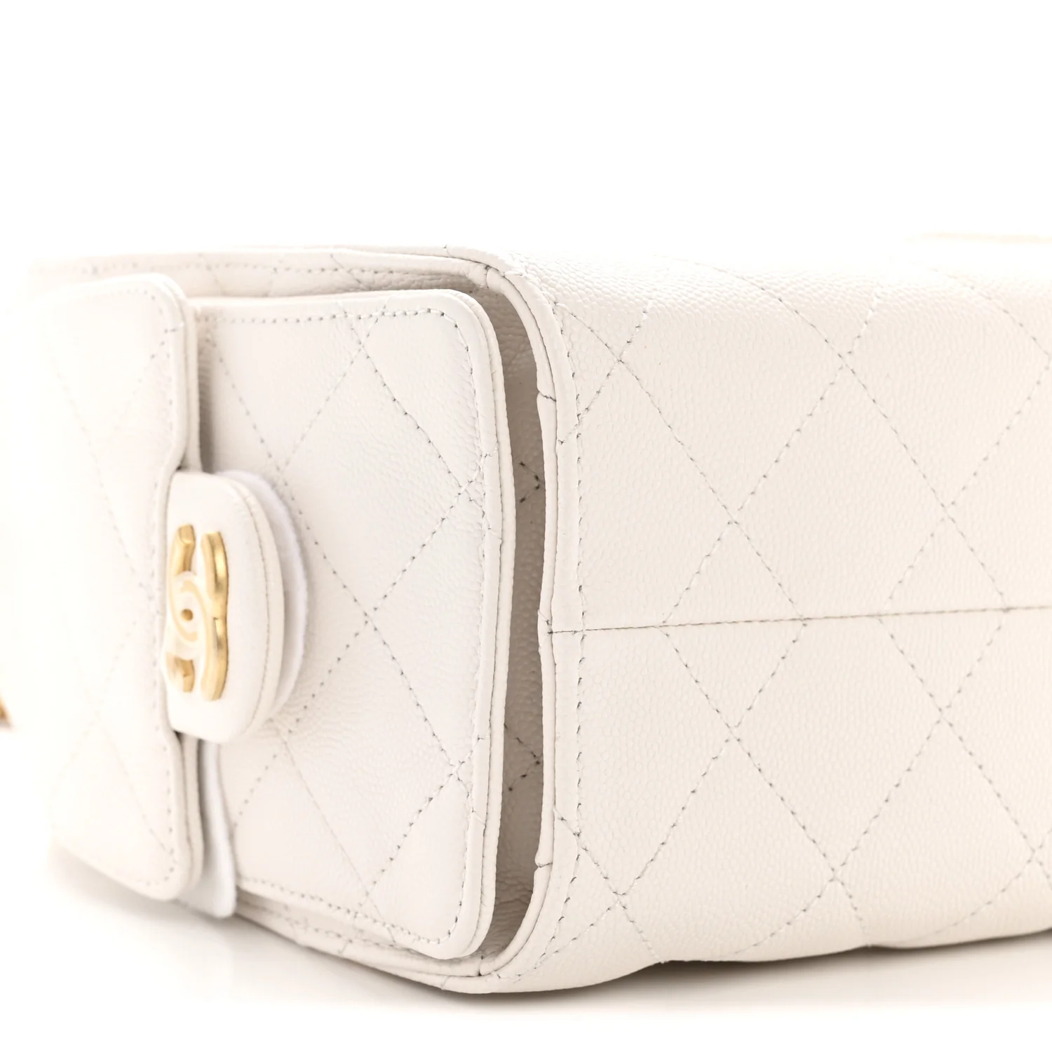 Caviar Quilted Mini Chanel 25 Handbag White - Image 9