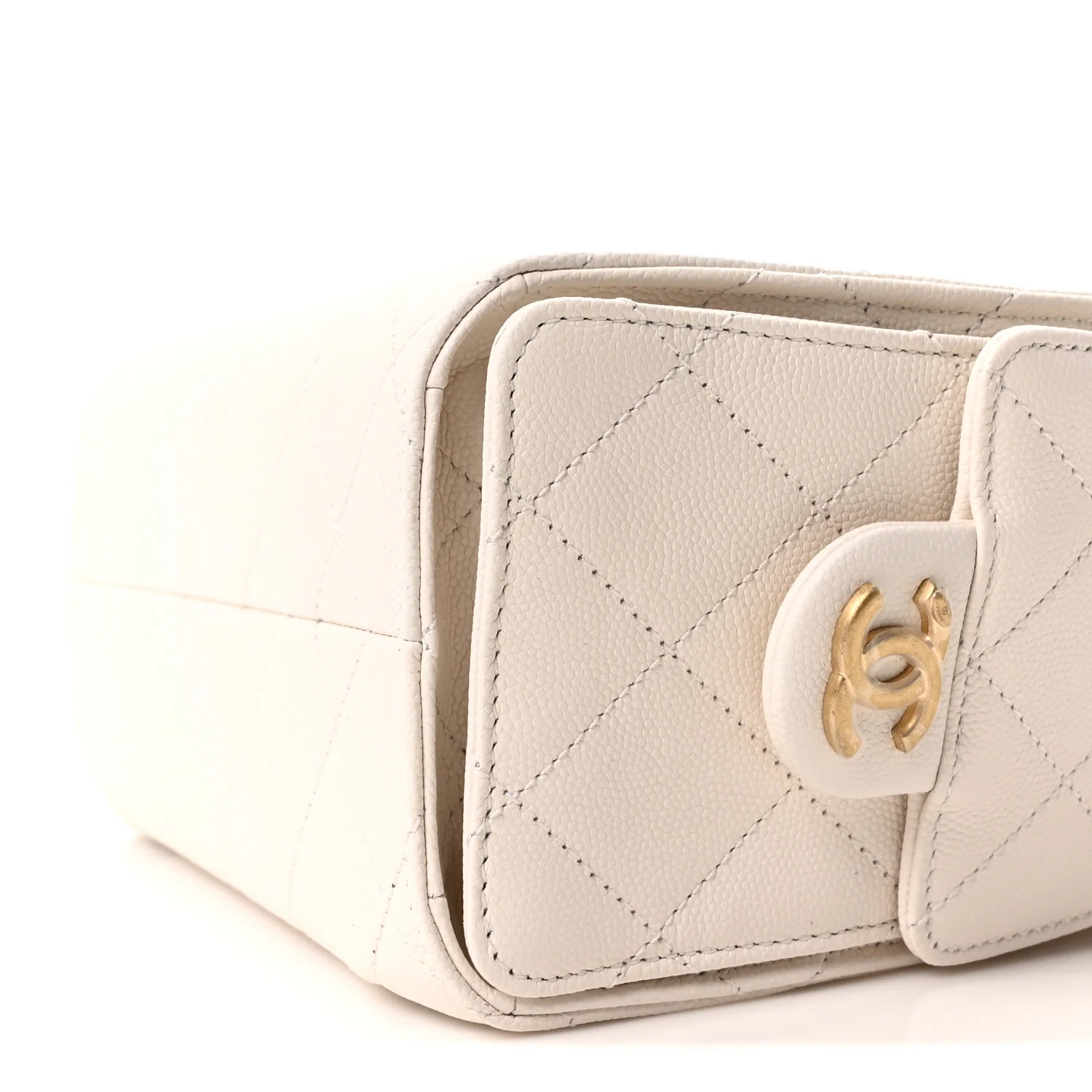 Caviar Quilted Mini Chanel 25 Handbag White - Image 10