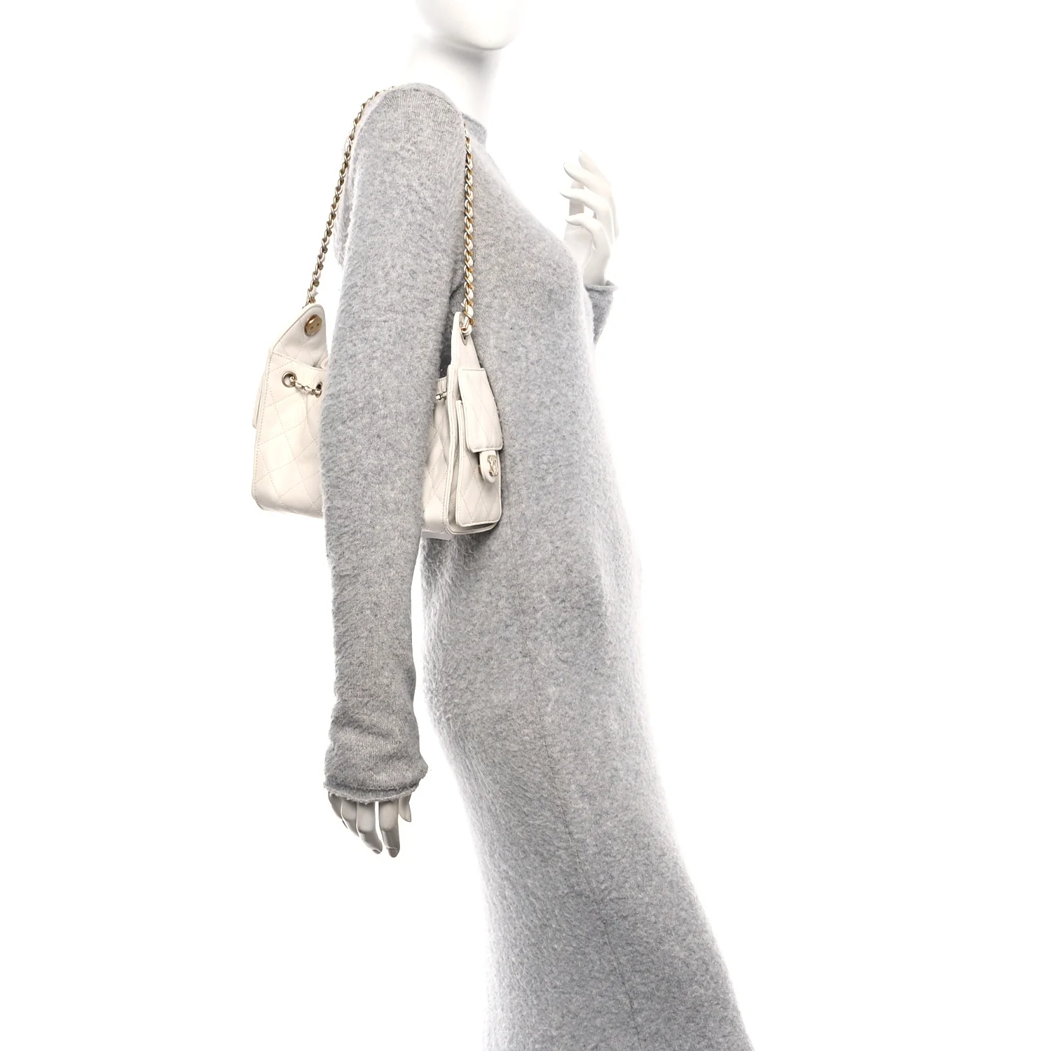 Caviar Quilted Mini Chanel 25 Handbag White - Image 2