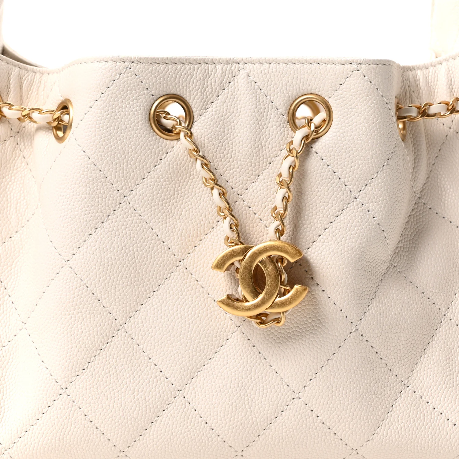 Caviar Quilted Mini Chanel 25 Handbag White - Image 8