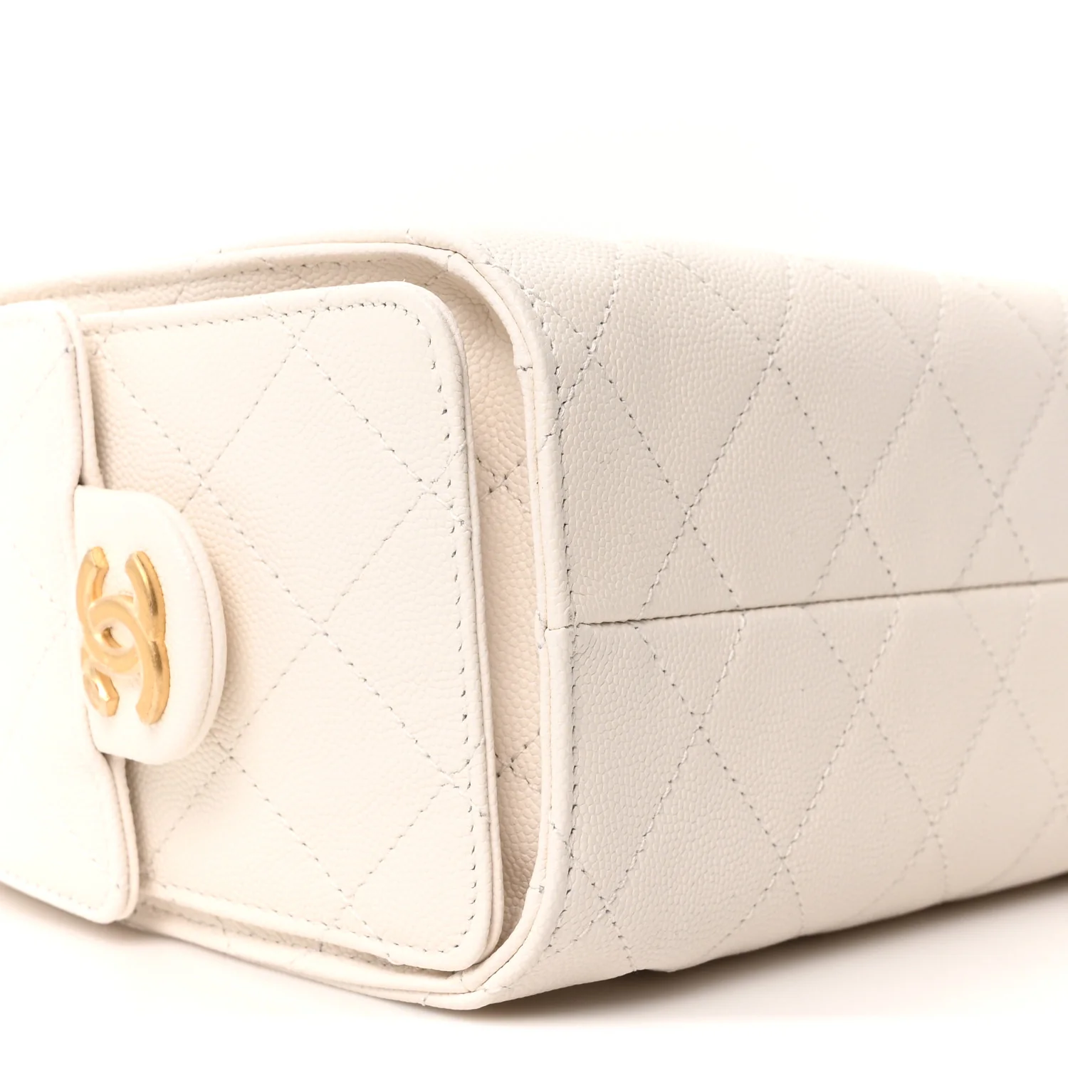 Caviar Quilted Mini Chanel 25 Handbag White - Image 9