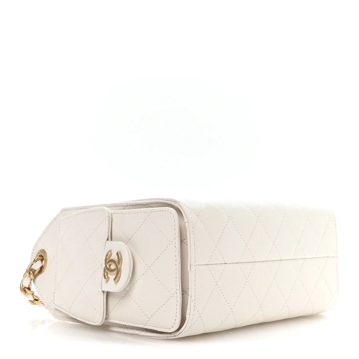 Caviar Quilted Mini Chanel 25 Handbag White - Image 6