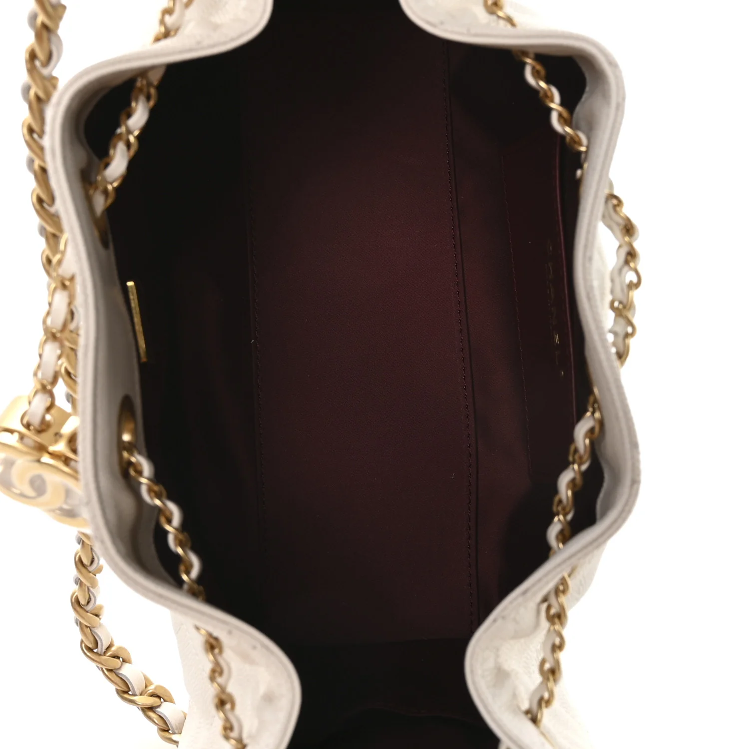 Caviar Quilted Mini Chanel 25 Handbag White - Image 9