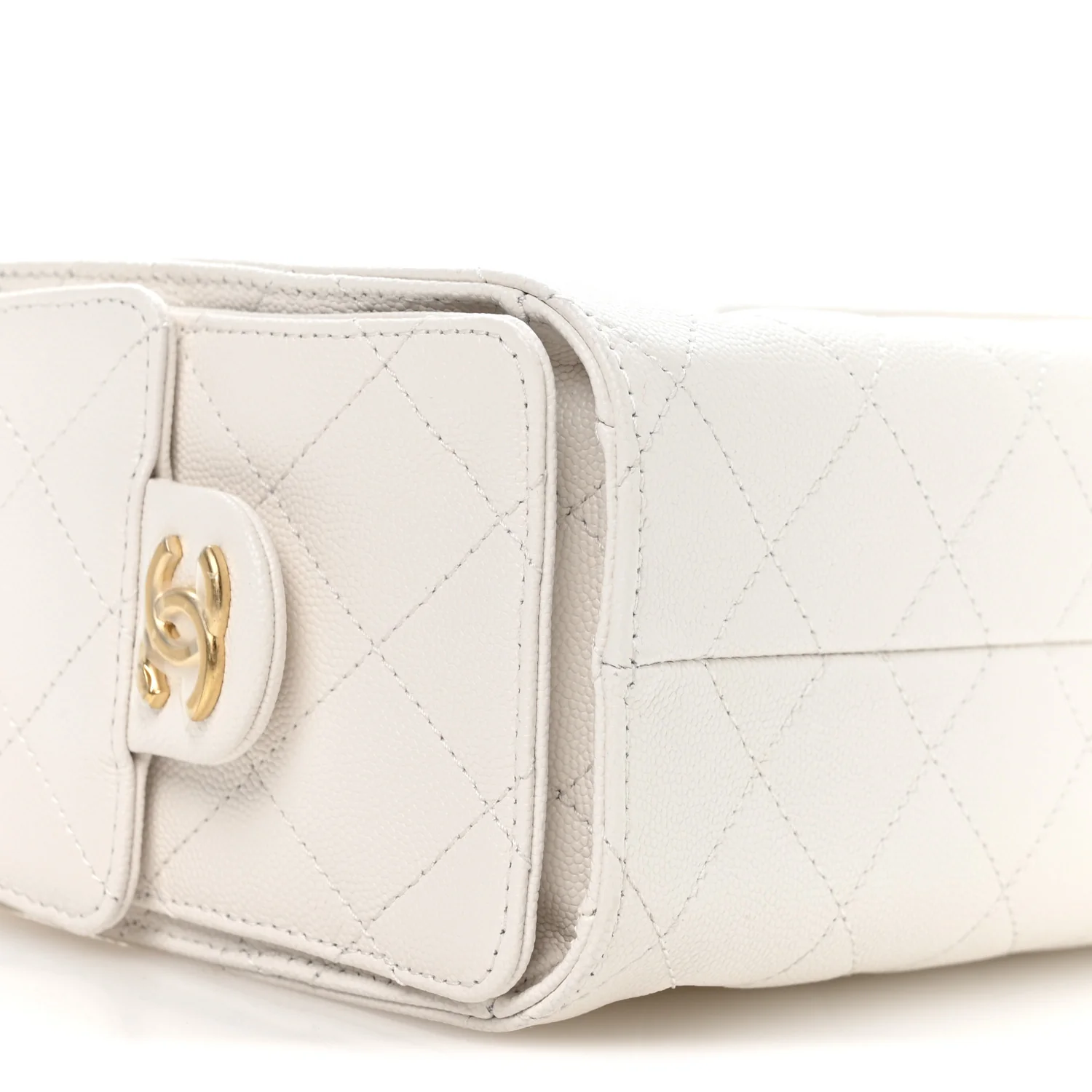 Caviar Quilted Mini Chanel 25 Handbag White - Image 17