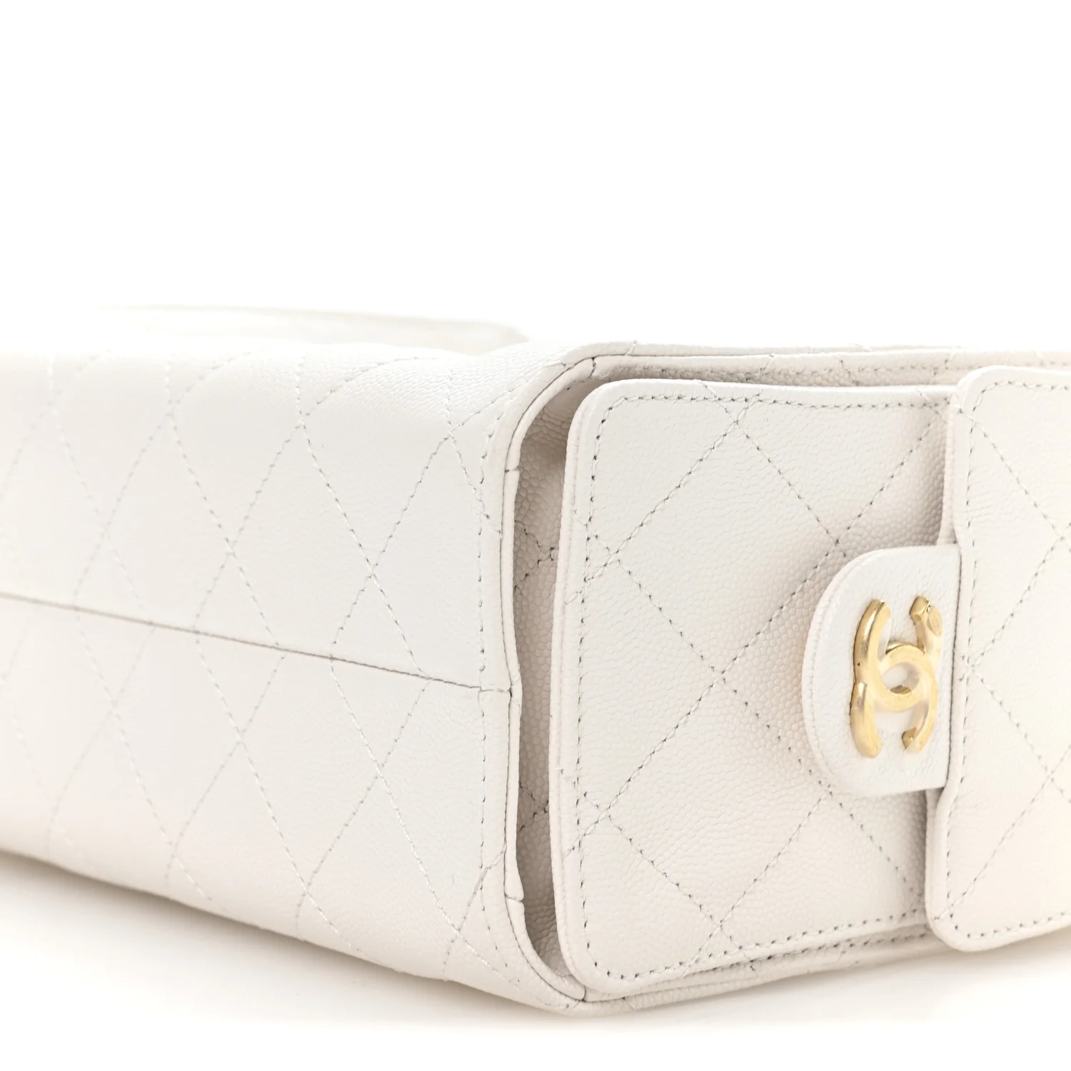 Caviar Quilted Mini Chanel 25 Handbag White - Image 18